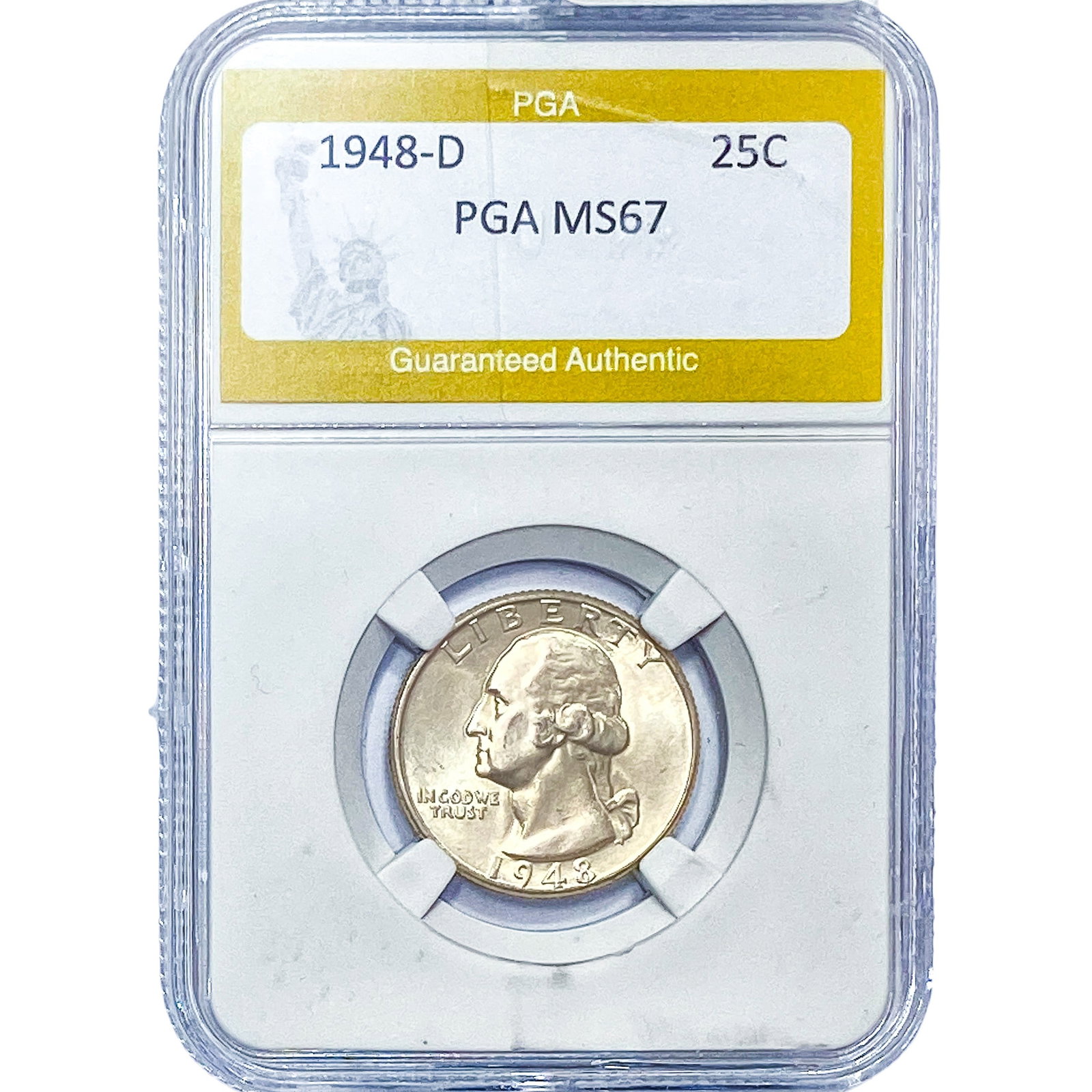 1948-D Washington Silver Quarter PGA MS67: 1948-D Washington Silver Quarter PGA MS67