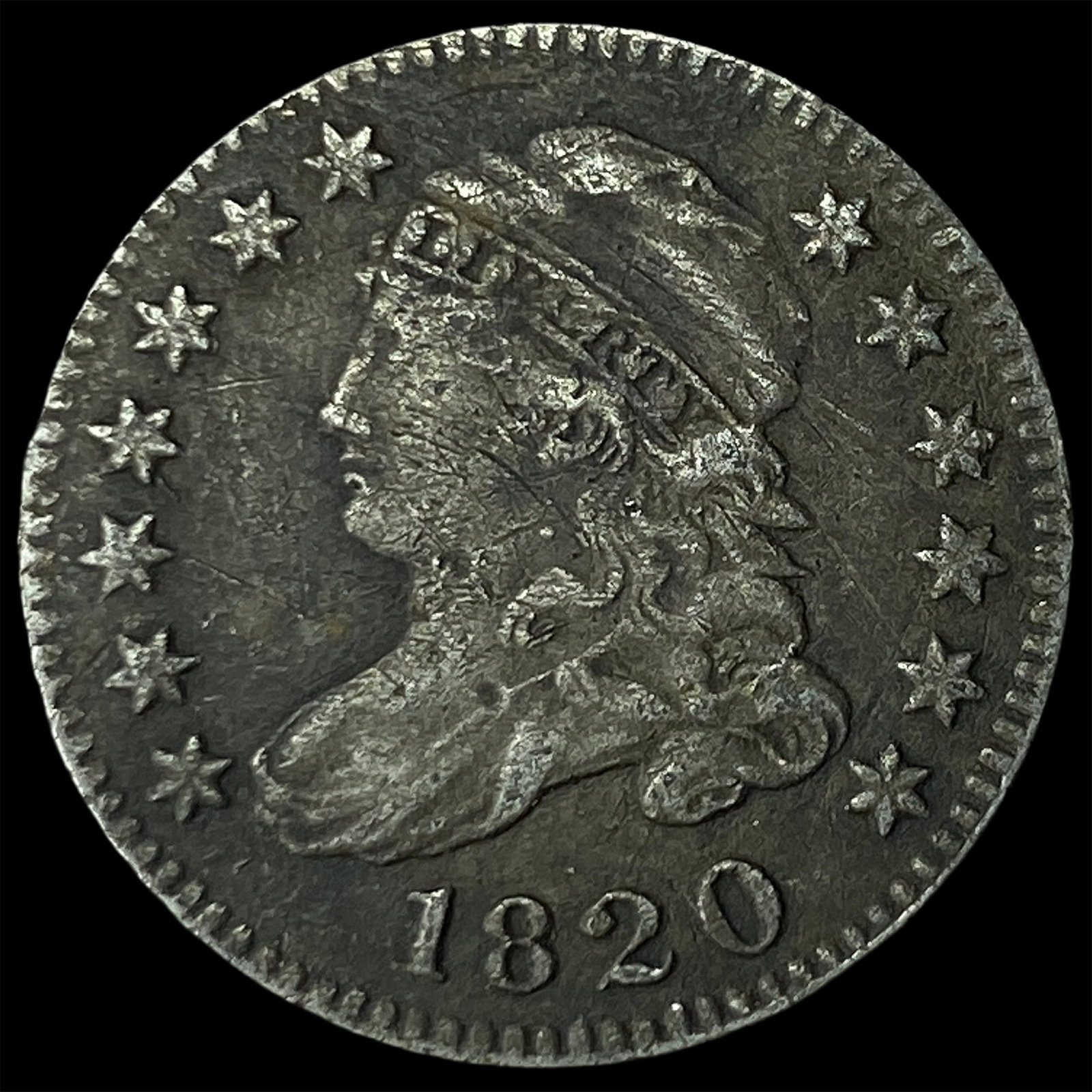 1820 Capped Bust Dime NEARLY UNCIRCULATED: 1820 Capped Bust Dime NEARLY UNCIRCULATED