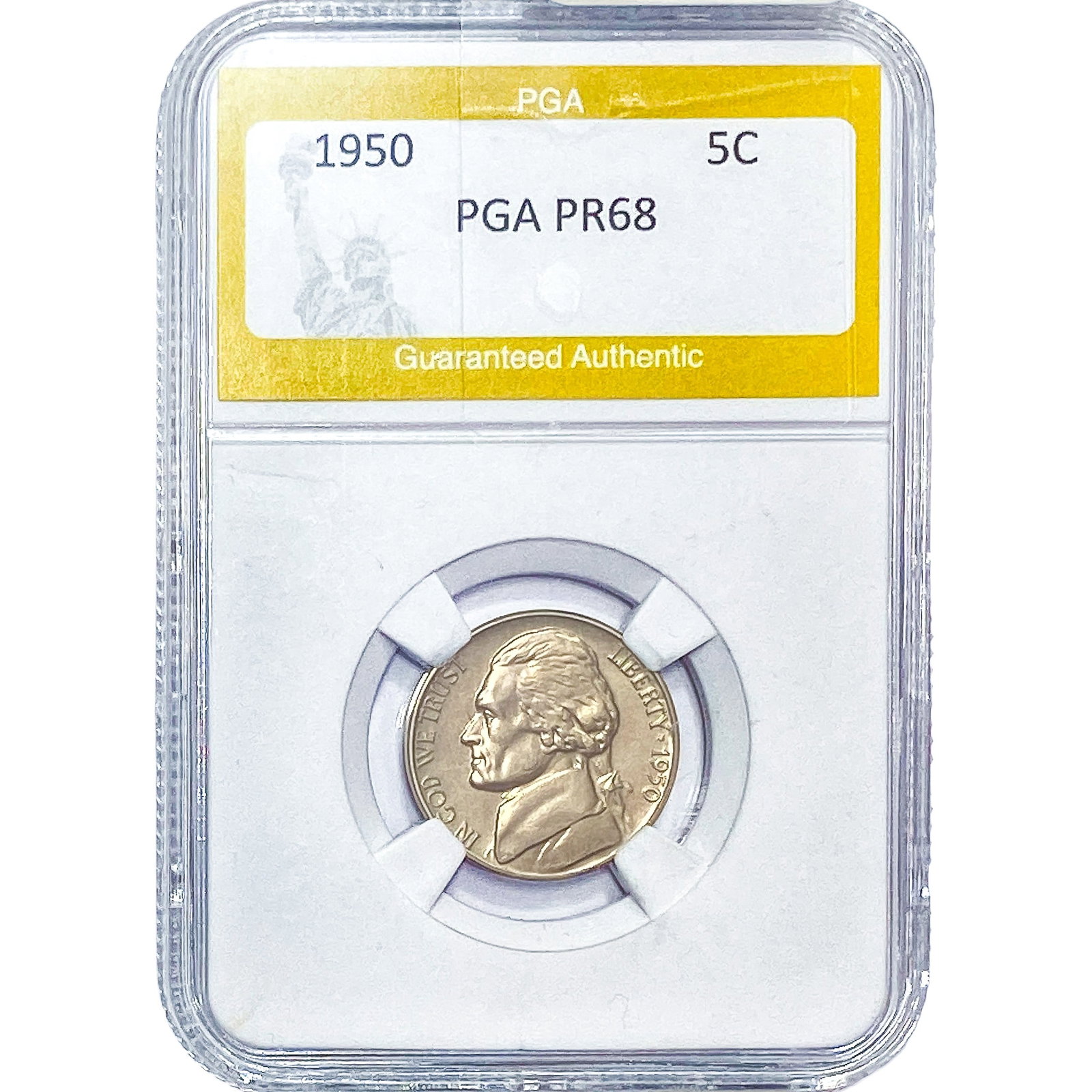 1950 Jefferson Nickel PGA PR68: 1950 Jefferson Nickel PGA PR68