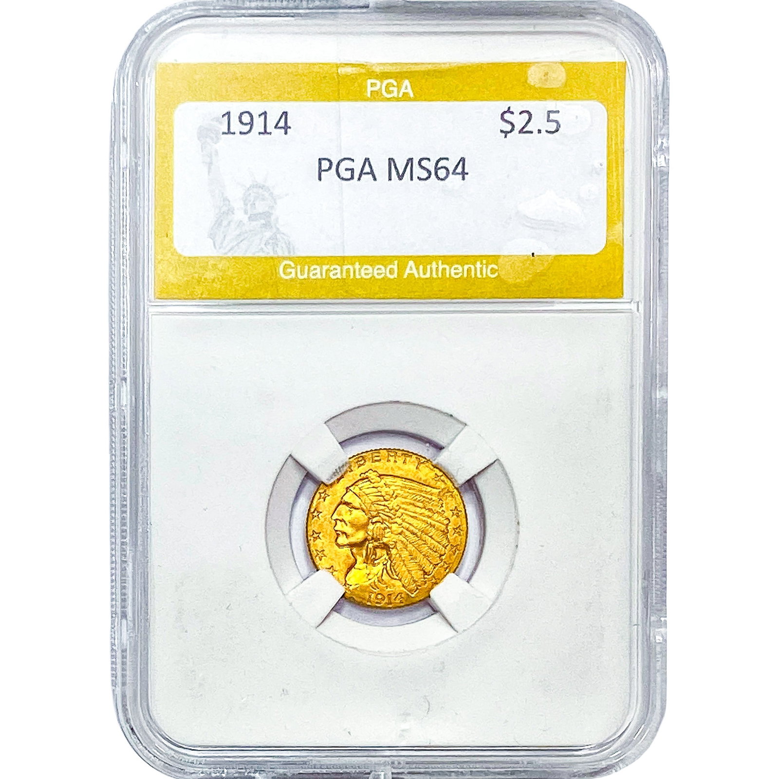 1914 $2.50 Gold Quarter Eagle PGA MS64: 1914 $2.50 Gold Quarter Eagle PGA MS64