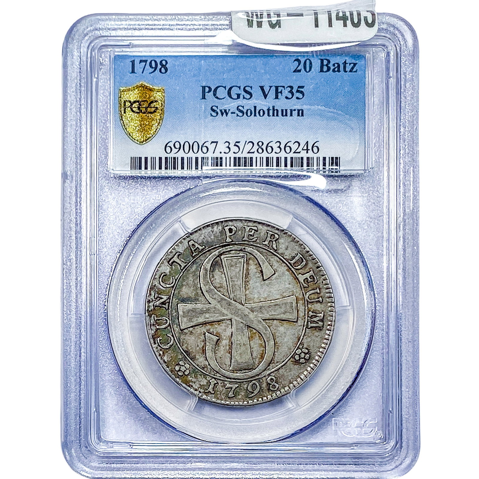 1798 Switzerland-Solothurn Silver 20 Batz PCGS VF35 (1 of 2)