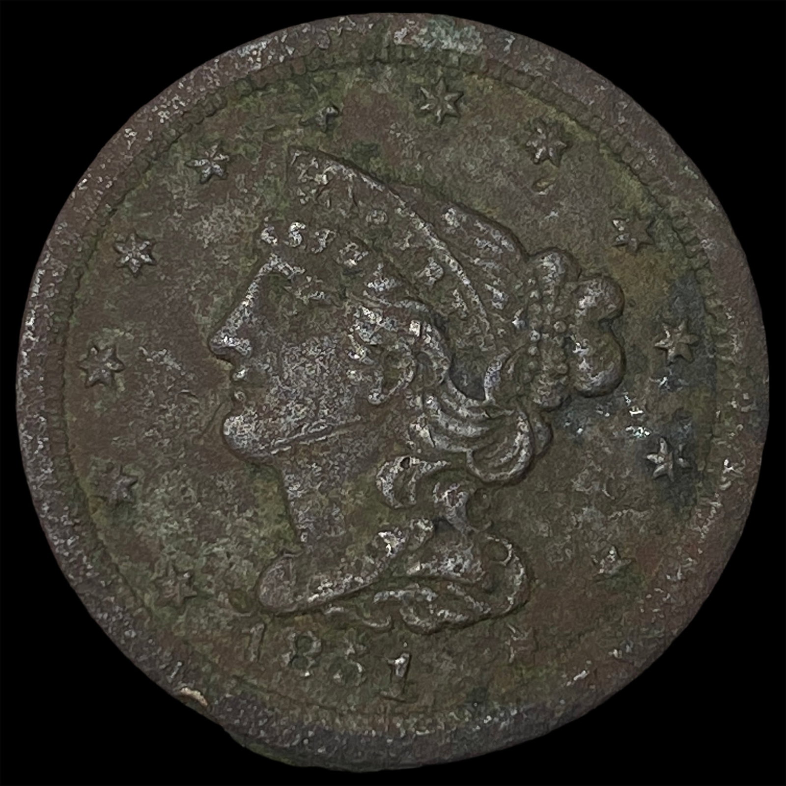1851 Braided Hair Half Cent NEARLY UNCIRCULATED (1 of 2)