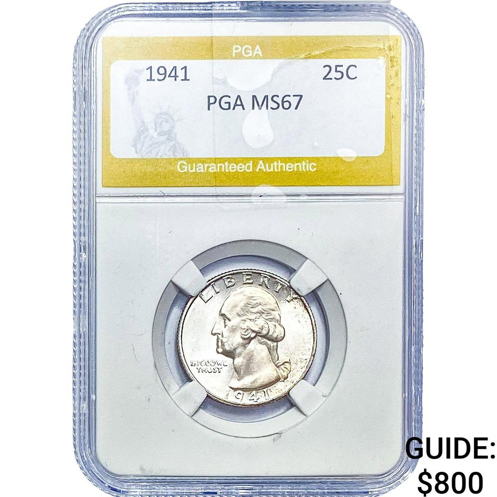 1941 Washington Silver Quarter PGA MS67: 1941 Washington Silver Quarter PGA MS67