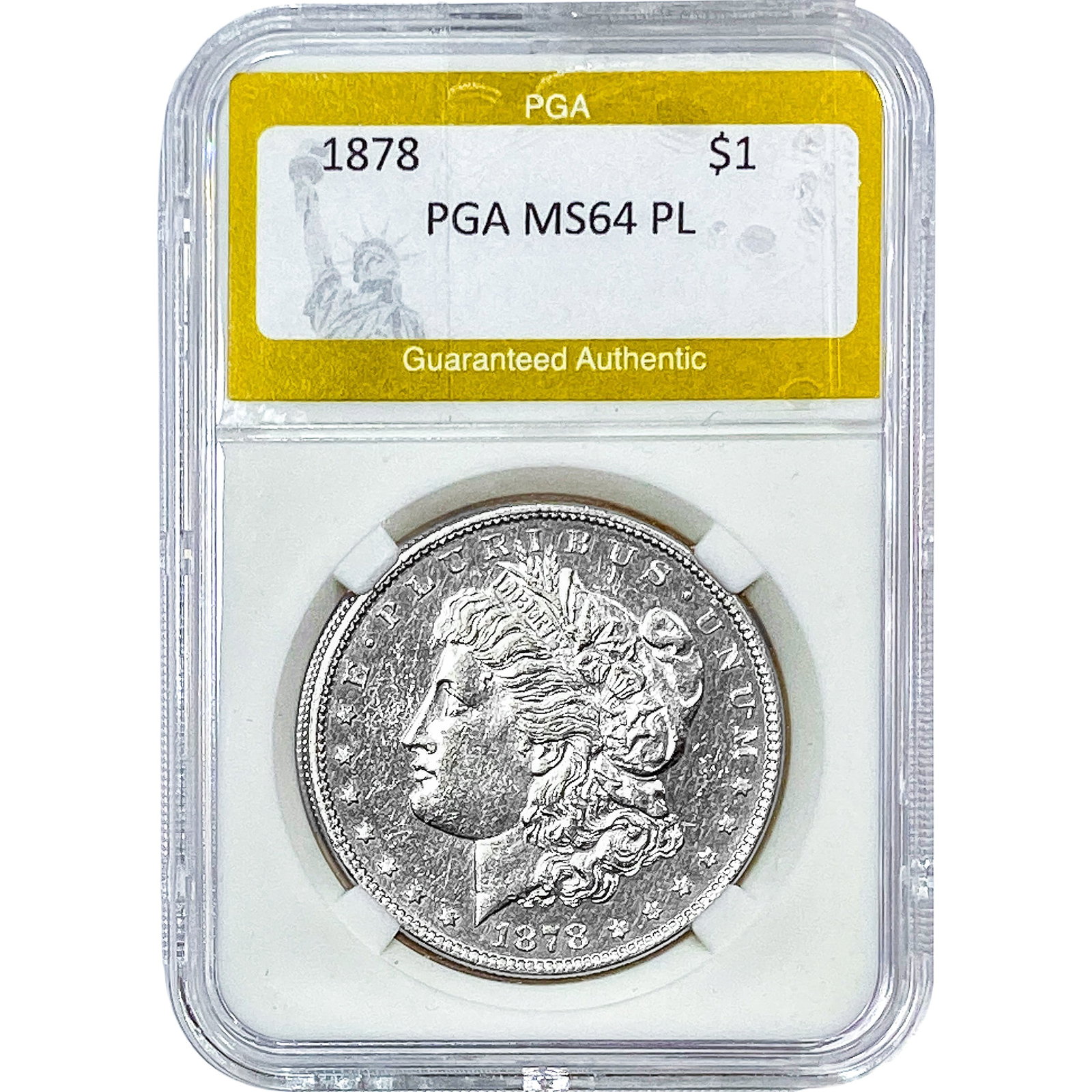 1878 Morgan Silver Dollar PGA MS64PL: 1878 Morgan Silver Dollar PGA MS64PL