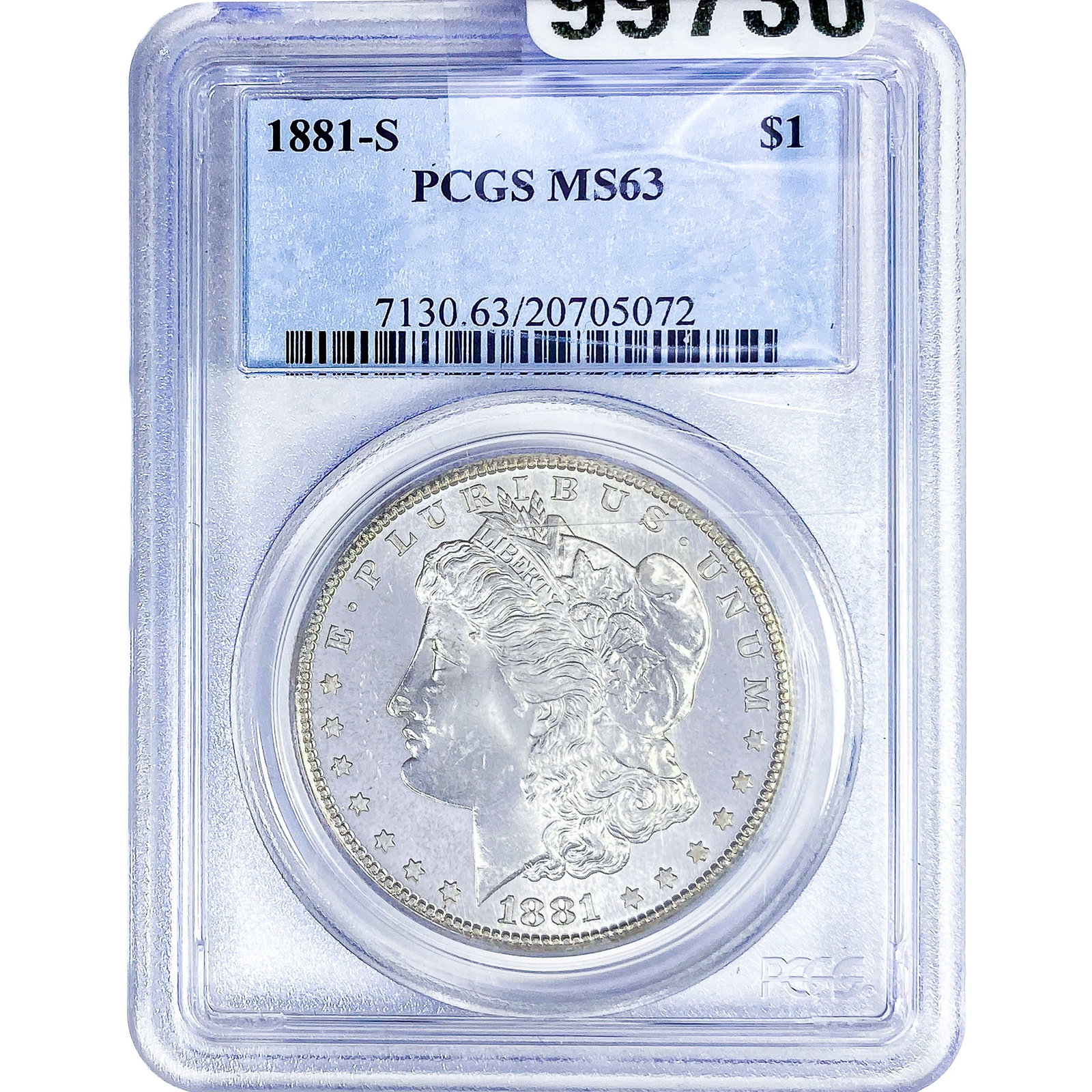 1881-S Morgan Silver Dollar PCGS MS63: 1881-S Morgan Silver Dollar PCGS MS63