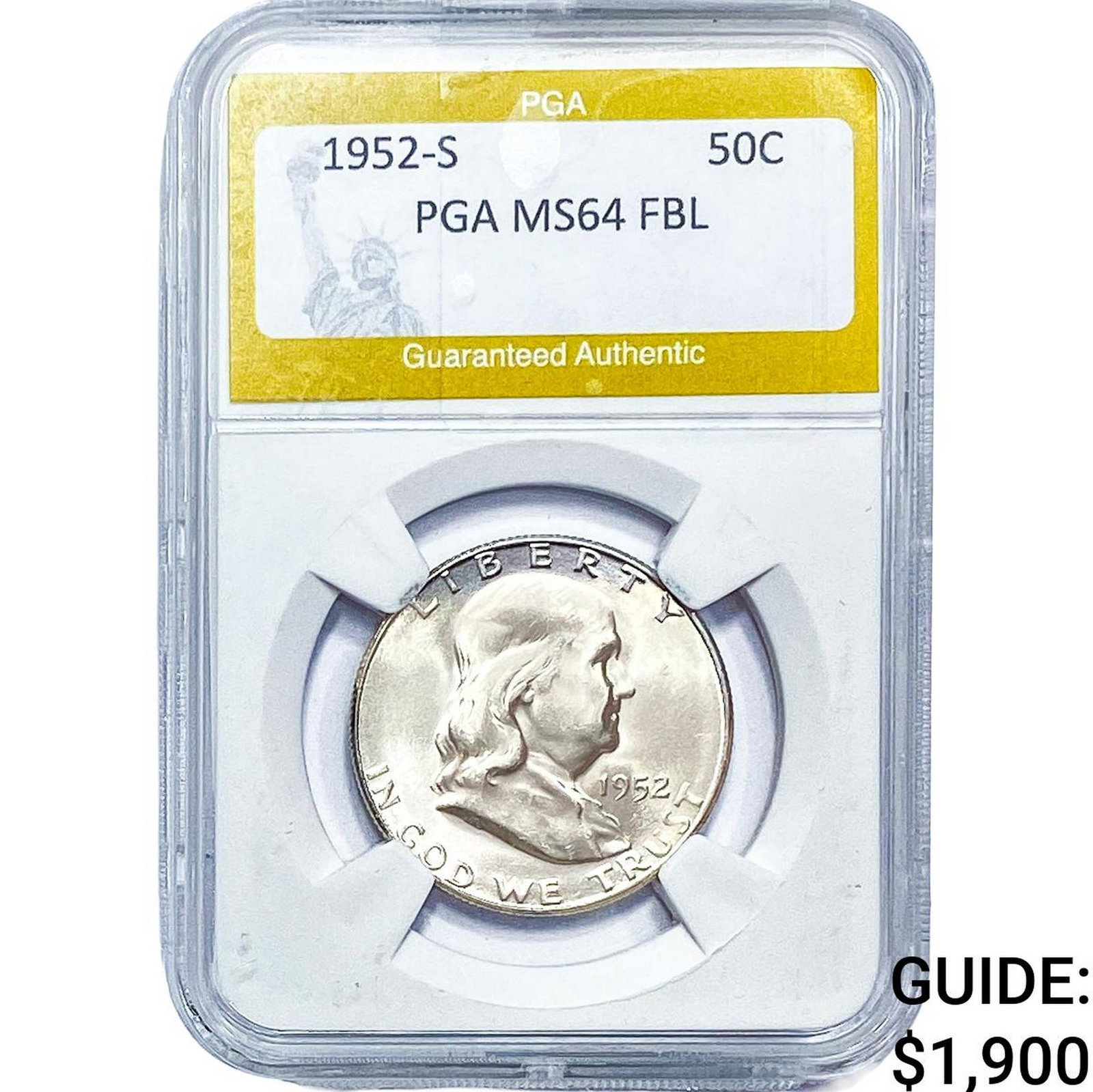 1952-S Franklin Half Dollar PGA MS64FBL (1 of 2)