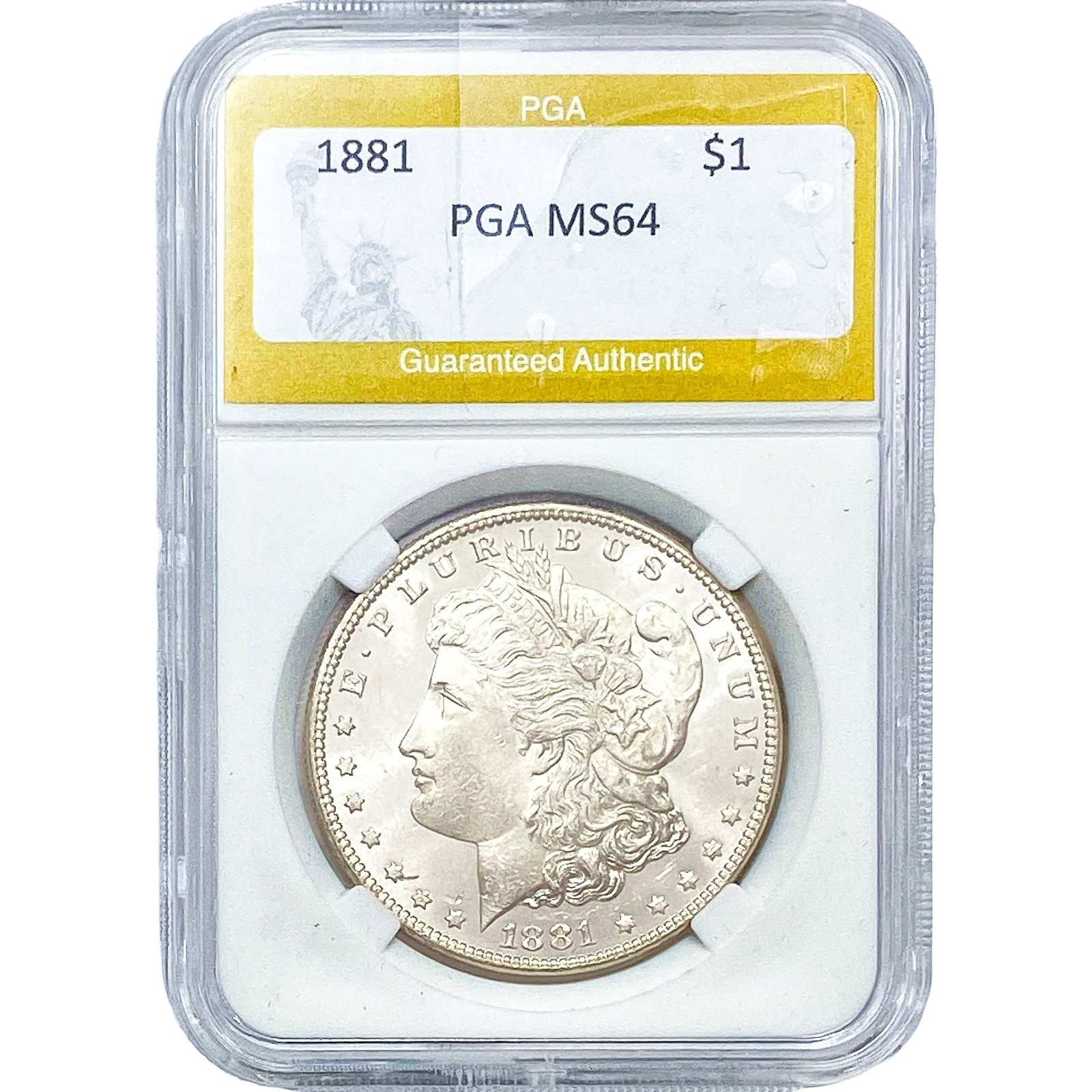 1881 Morgan Silver Dollar PGA MS64: 1881 Morgan Silver Dollar PGA MS64