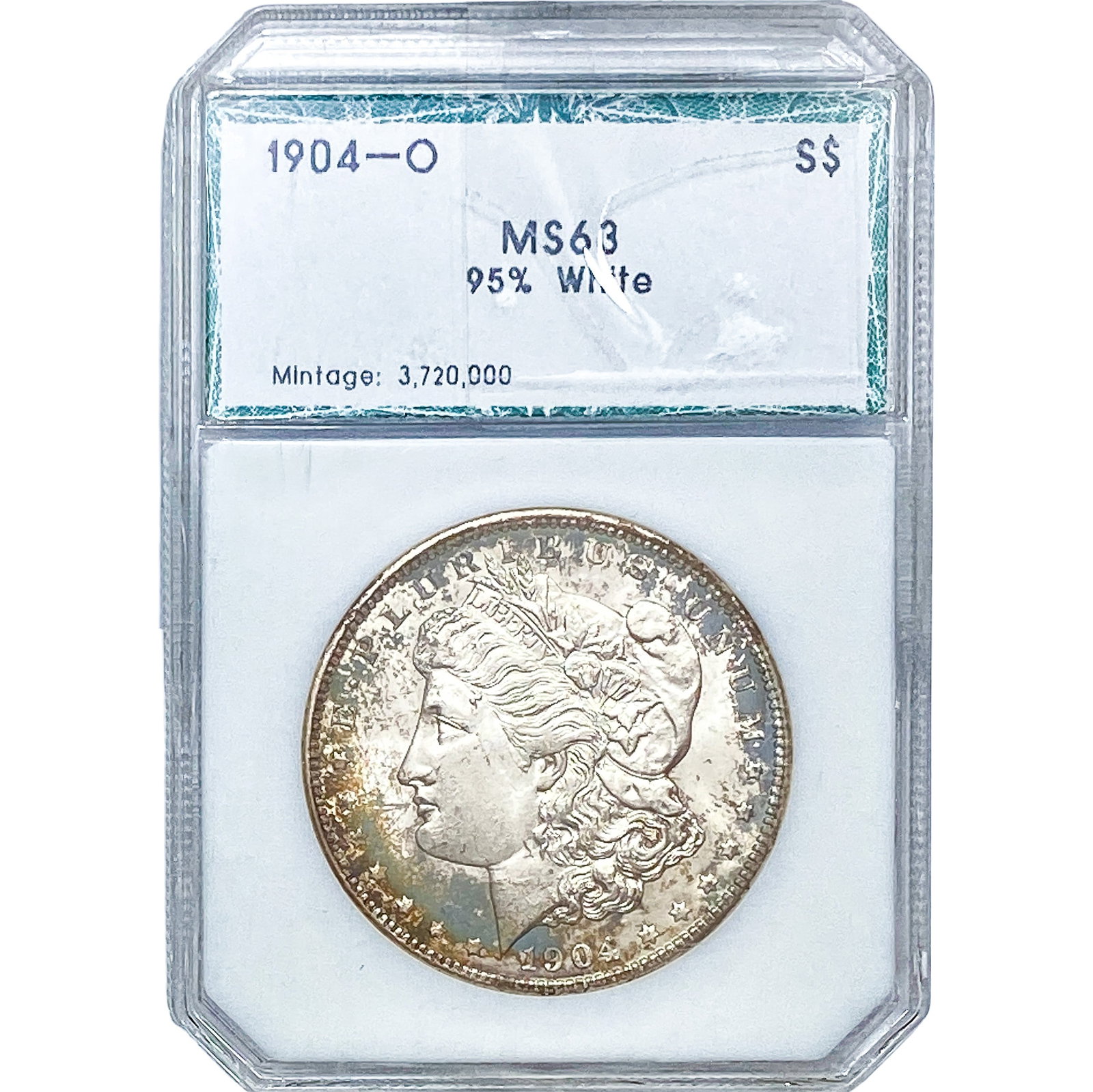 1904-O Morgan Silver Dollar PCI MS63: 1904-O Morgan Silver Dollar PCI MS63