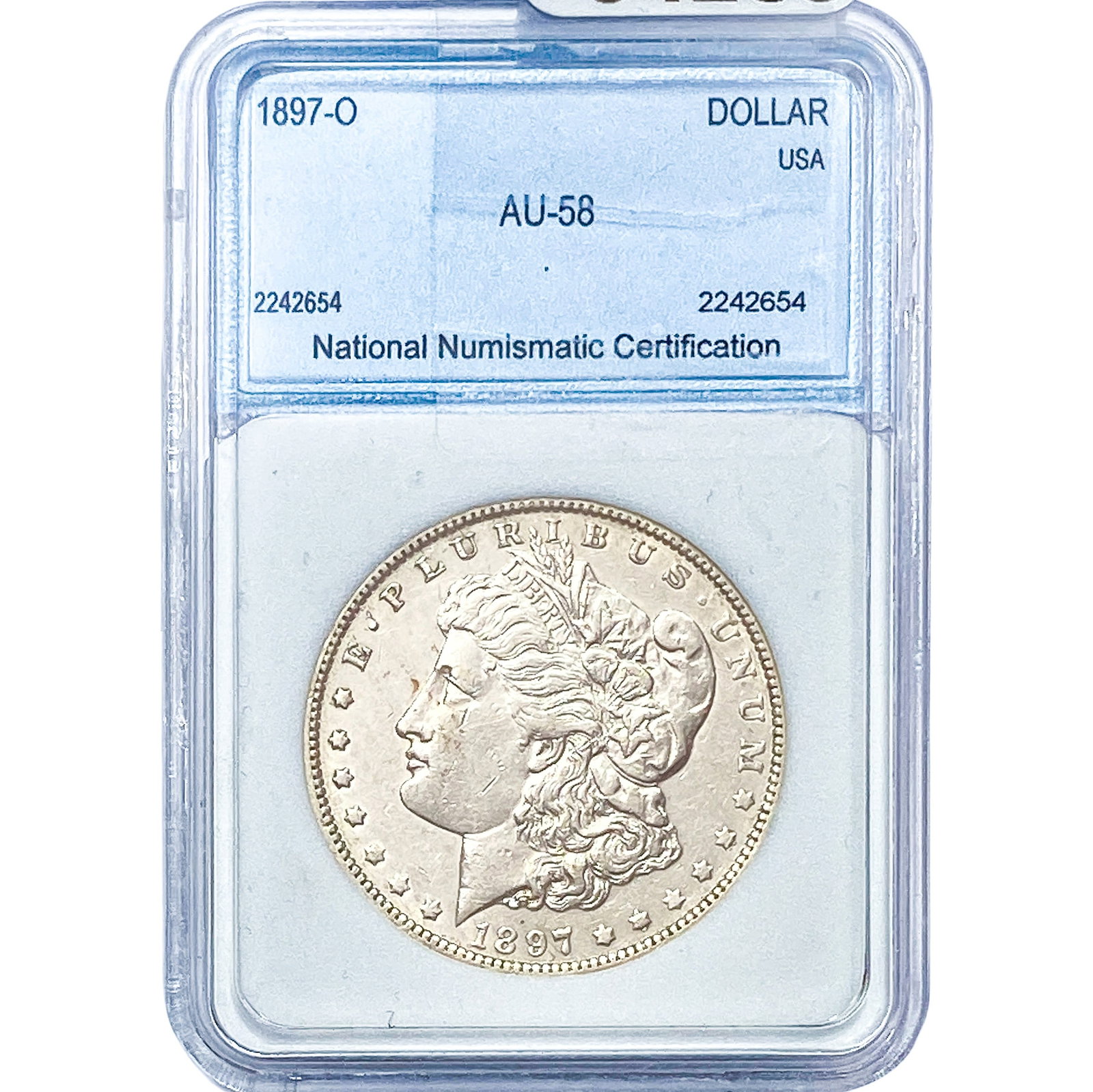 1897-O Morgan Silver Dollar NNC AU58: 1897-O Morgan Silver Dollar NNC AU58