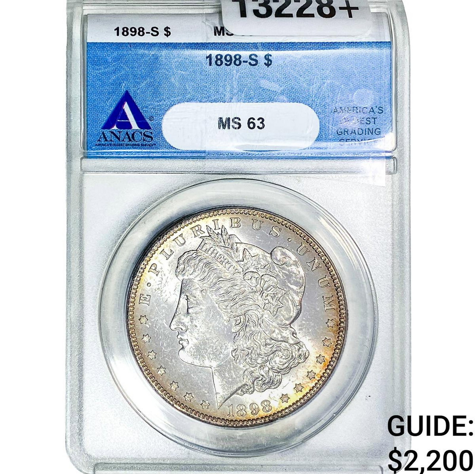 1898-S Morgan Silver Dollar ANACS MS63: 1898-S Morgan Silver Dollar ANACS MS63