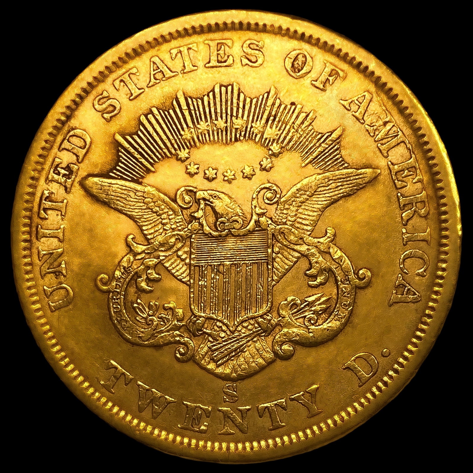 1863-S $20 Gold Double Eagle - 2