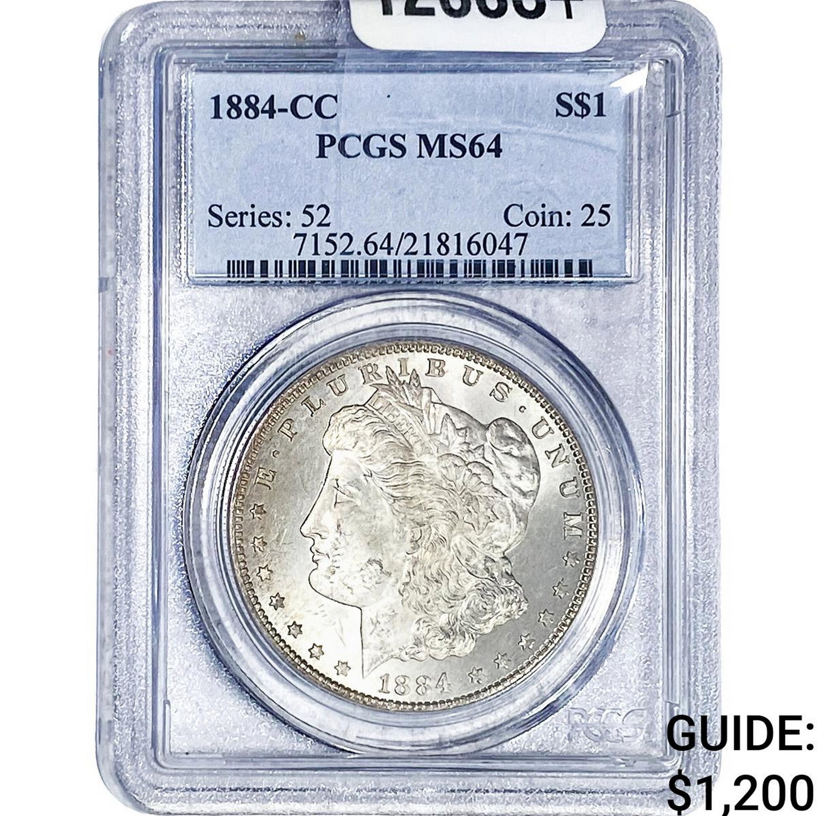 1884-CC Morgan Silver Dollar PCGS MS64: 1884-CC Morgan Silver Dollar PCGS MS64