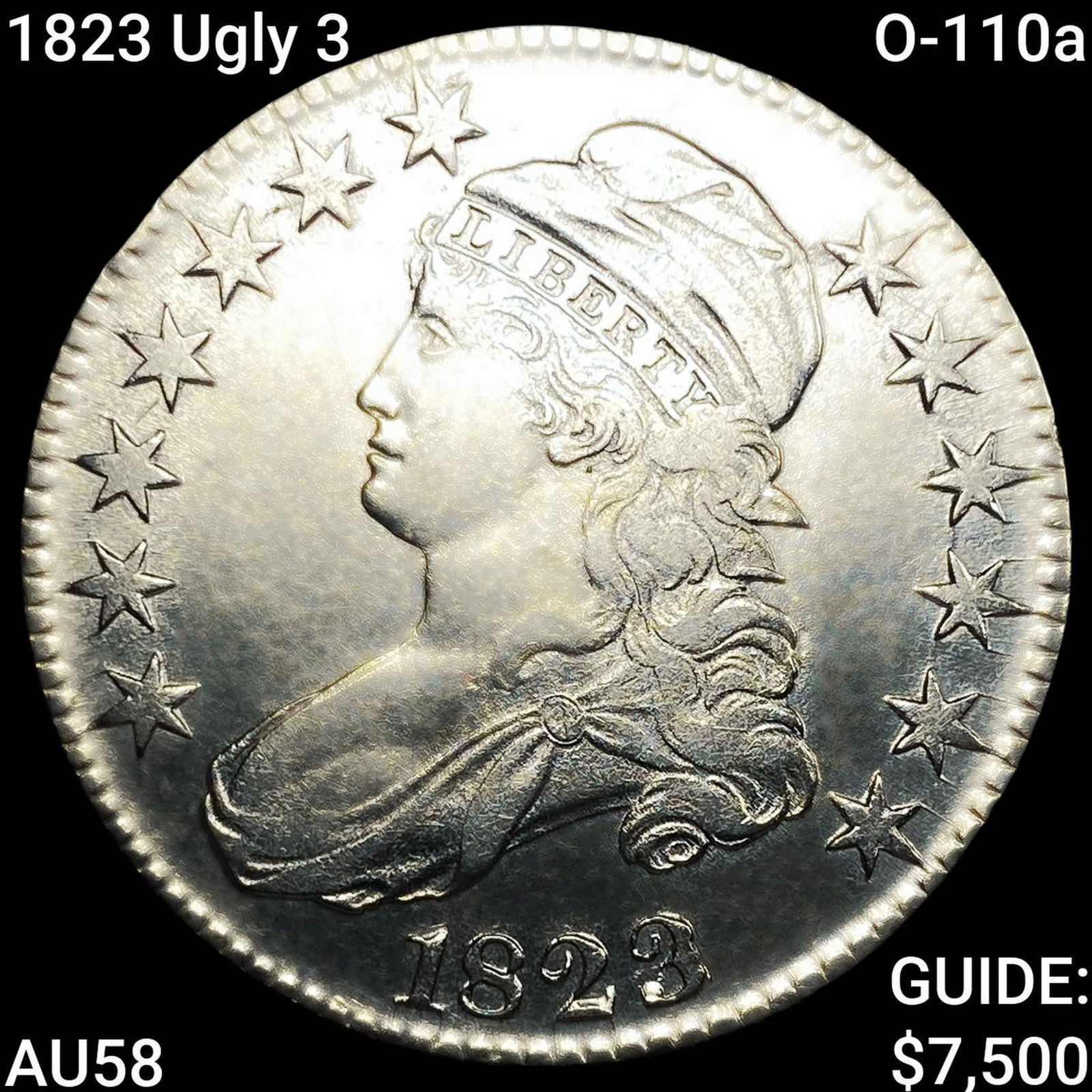 1823 Ugly 3 O-110a Capped Bust Half Dollar: 1823 Ugly 3 O-110a Capped Bust Half Dollar