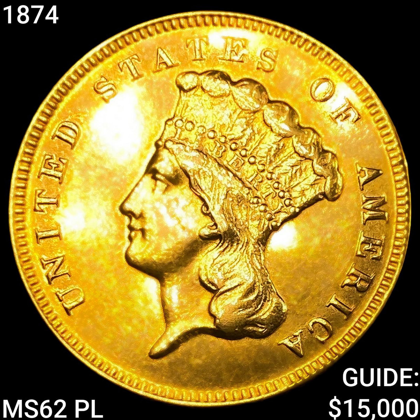 1874 $3 Gold Piece: 1874 $3 Gold Piece
