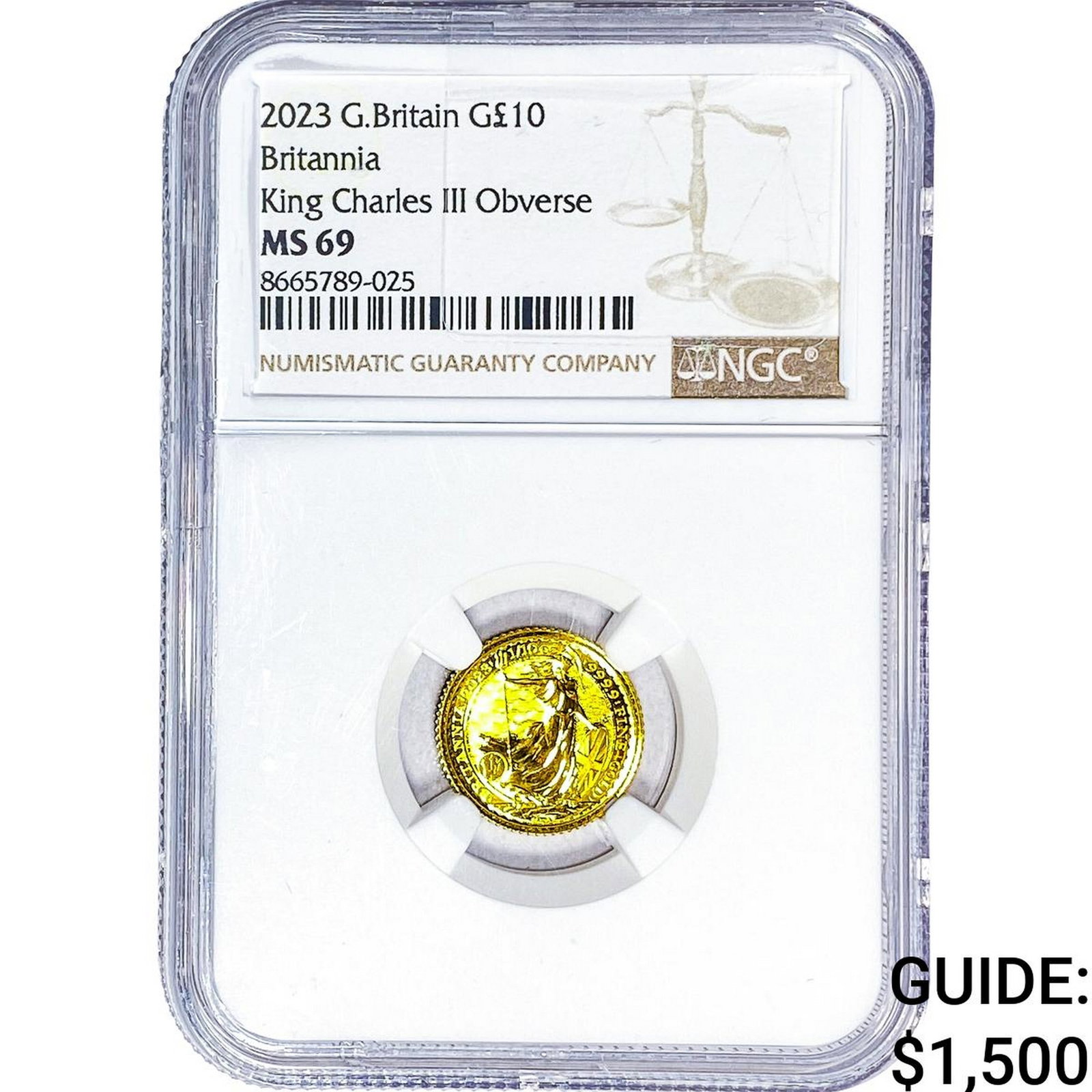 2023 Great Britain 1/10oz Gold £10 Btitannia NGC MS69: 2023 Great Britain 1/10oz Gold £10 Btitannia NGC MS69