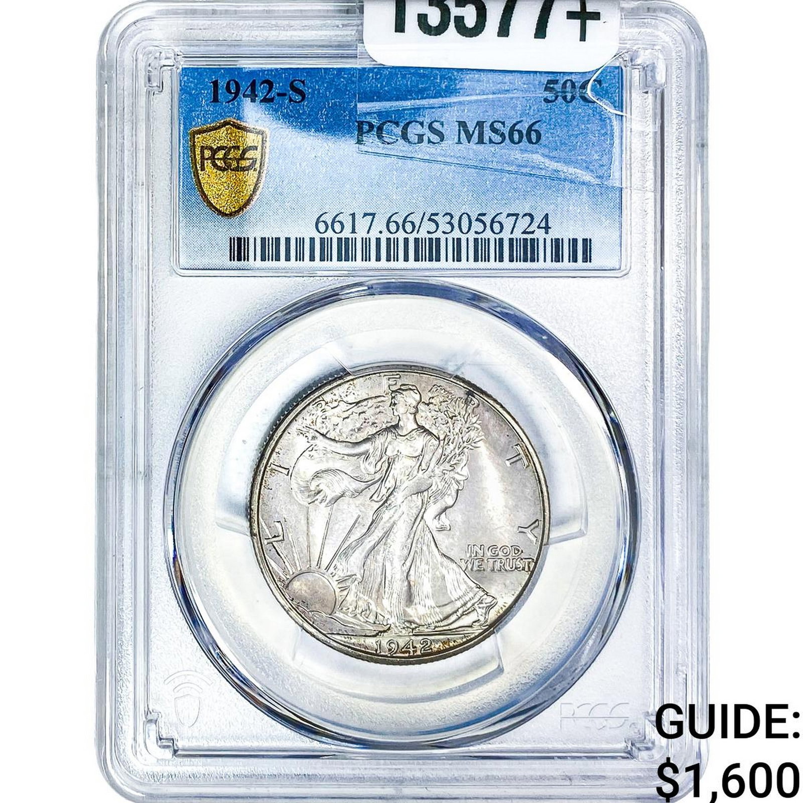 1942-S Walking Liberty Half Dollar PCGS MS66: 1942-S Walking Liberty Half Dollar PCGS MS66