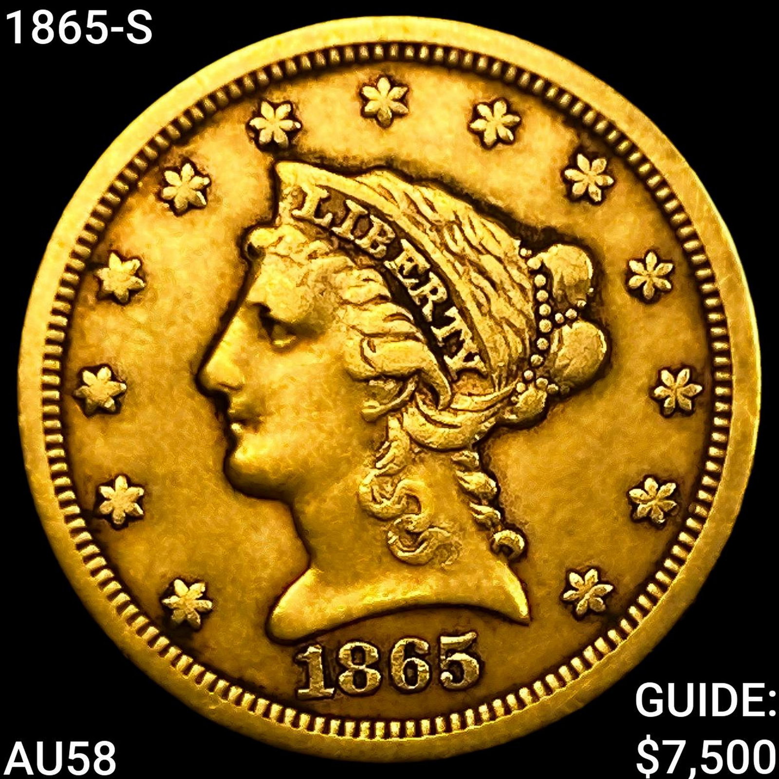 1865-S $2.50 Gold Quarter Eagle: 1865-S $2.50 Gold Quarter Eagle