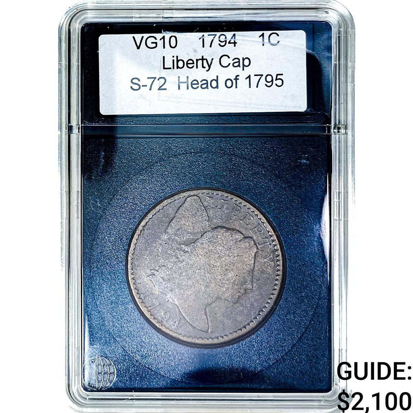 1794 Liberty Cap Large Cent VG10 Head of 1795 S-72: 1794 Liberty Cap Large Cent VG10 Head of 1795 S-72