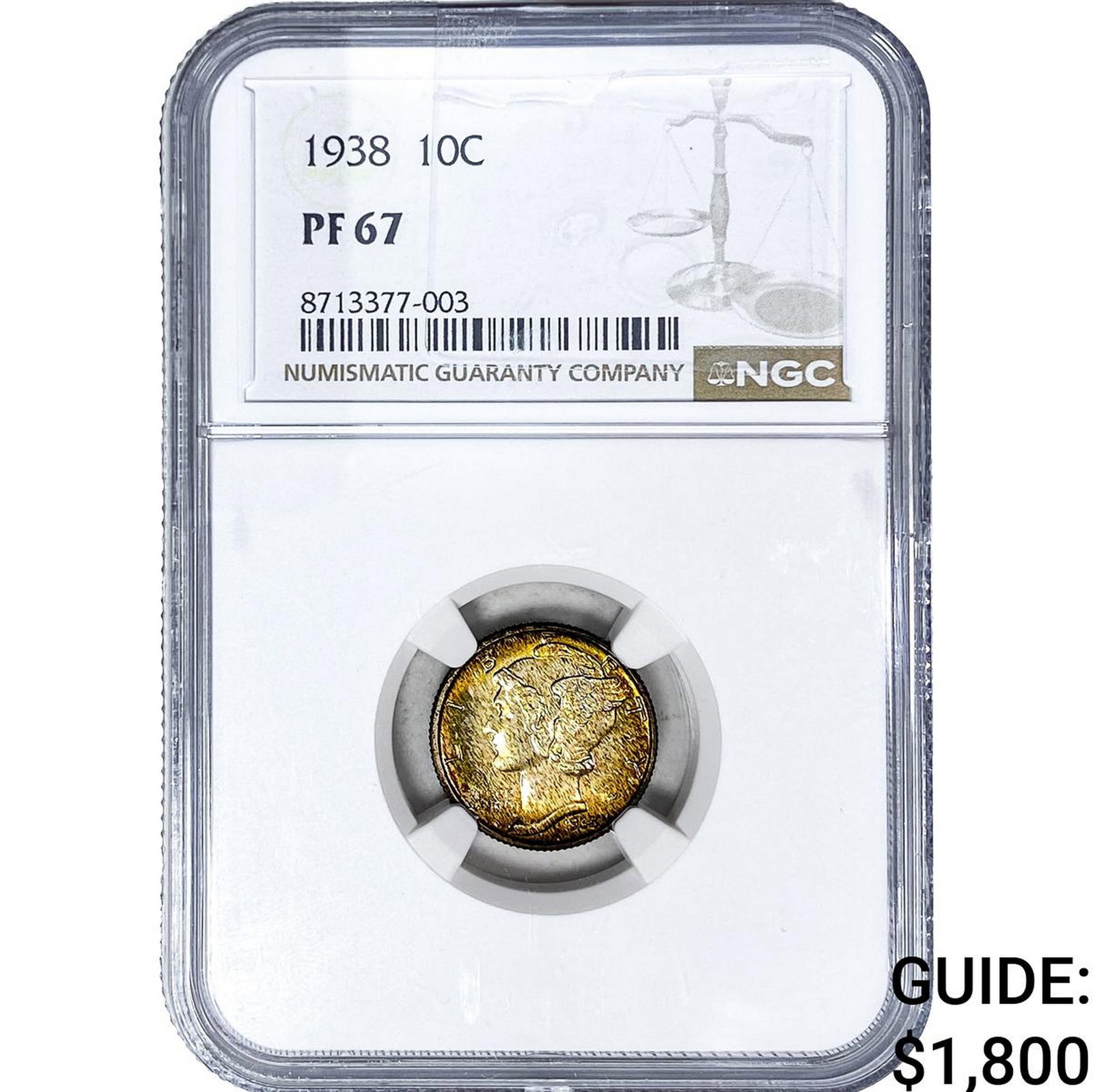 1938 Mercury Silver Dime NGC PF67: 1938 Mercury Silver Dime NGC PF67