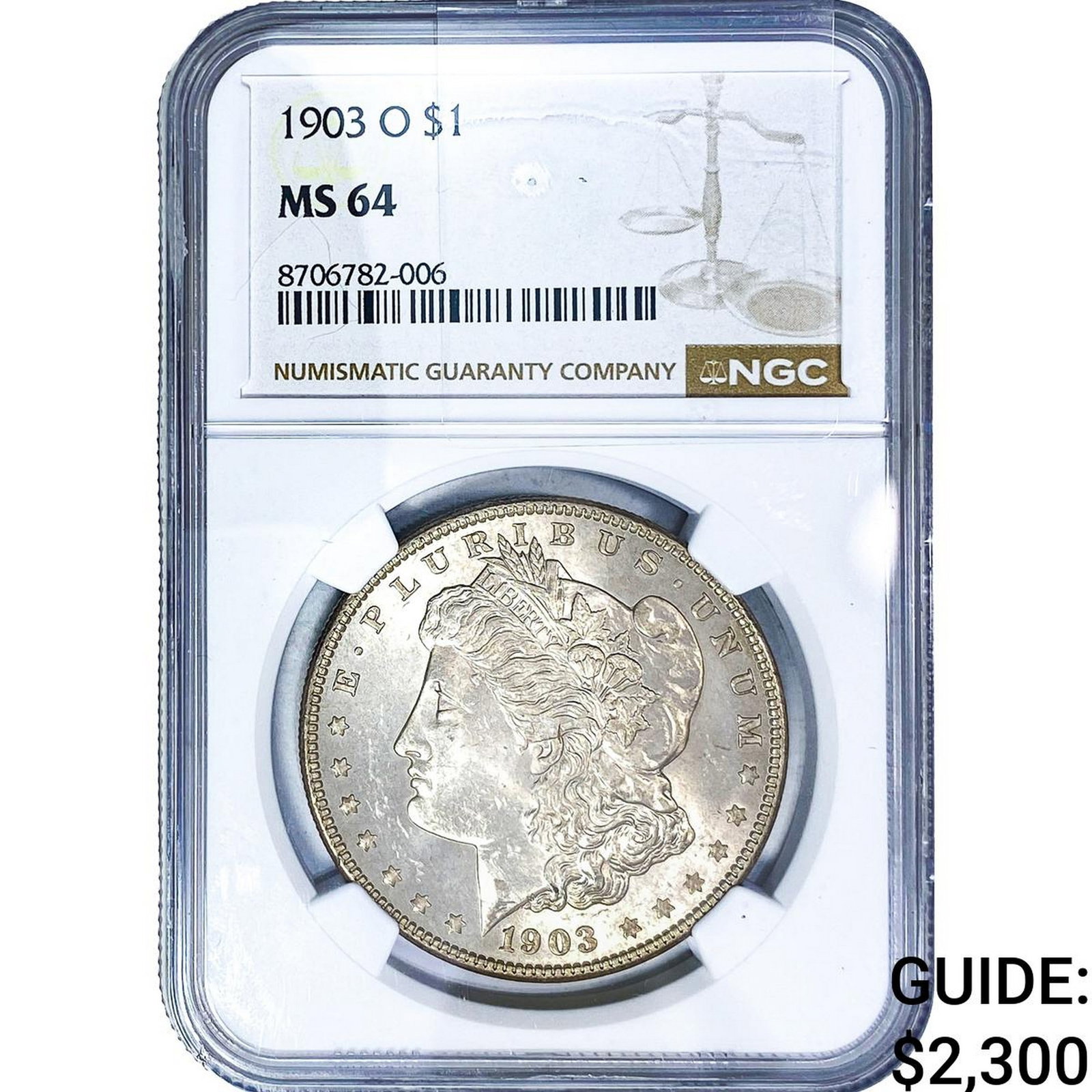 1903-O Morgan Silver Dollar NGC MS64: 1903-O Morgan Silver Dollar NGC MS64