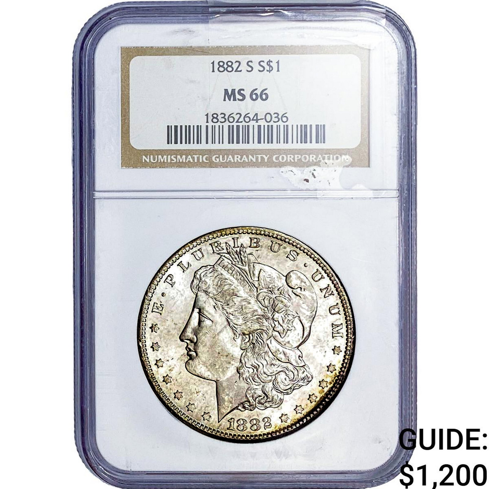 1882-S Morgan Silver Dollar NGC MS66: 1882-S Morgan Silver Dollar NGC MS66