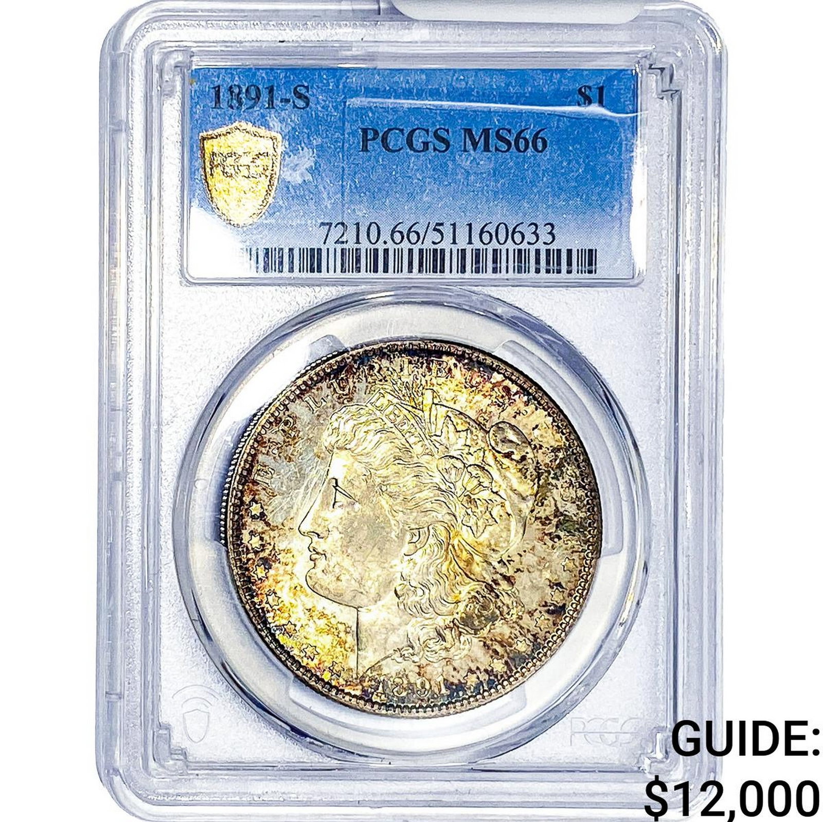 1891-S Morgan Silver Dollar PCGS MS66: 1891-S Morgan Silver Dollar PCGS MS66