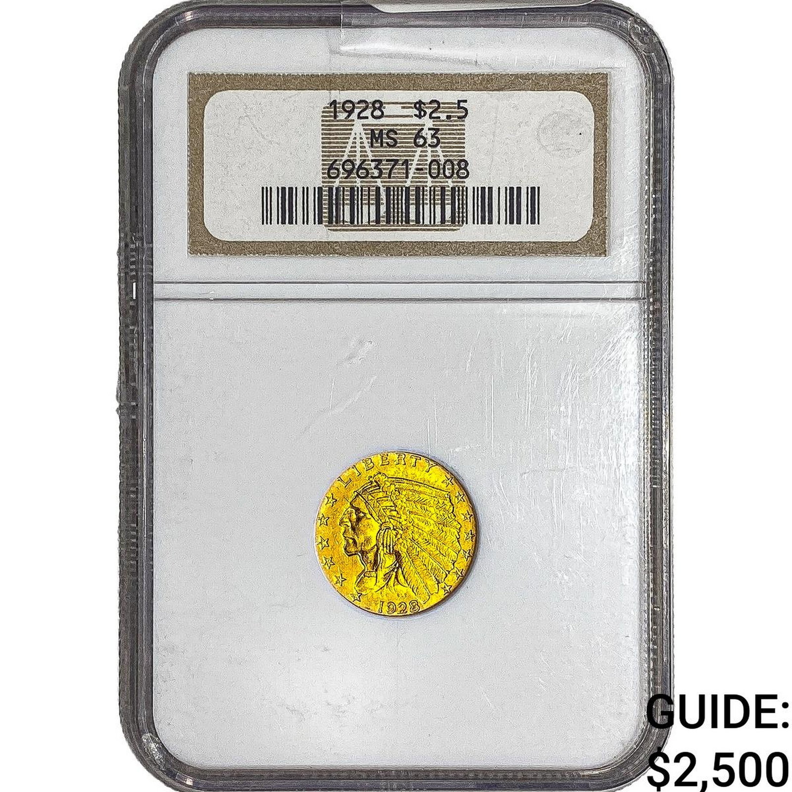 1928 $2.50 Gold Quarter Eagle NGC MS63: 1928 $2.50 Gold Quarter Eagle NGC MS63