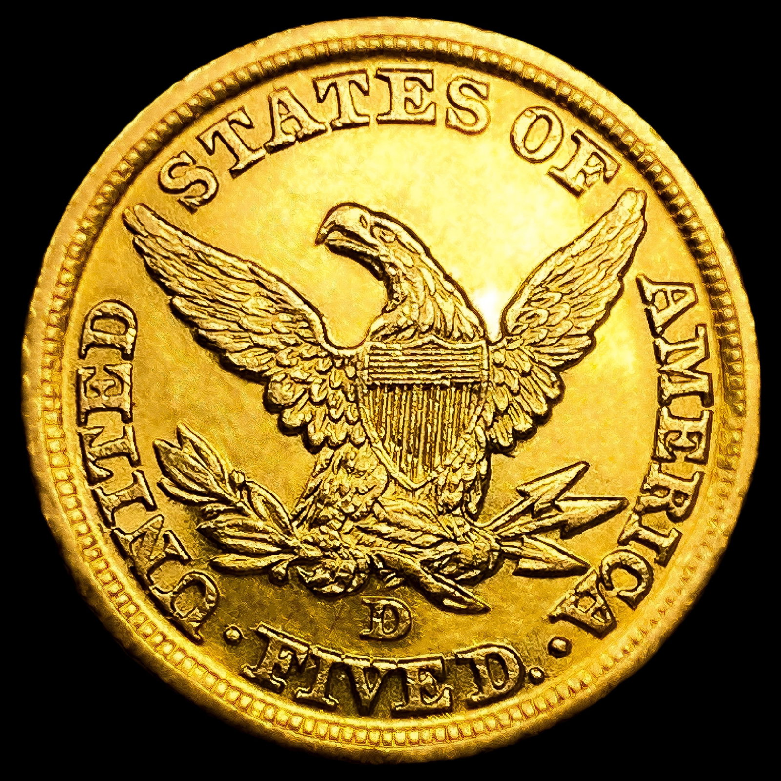 1845-D $5 Gold Half Eagle - 2