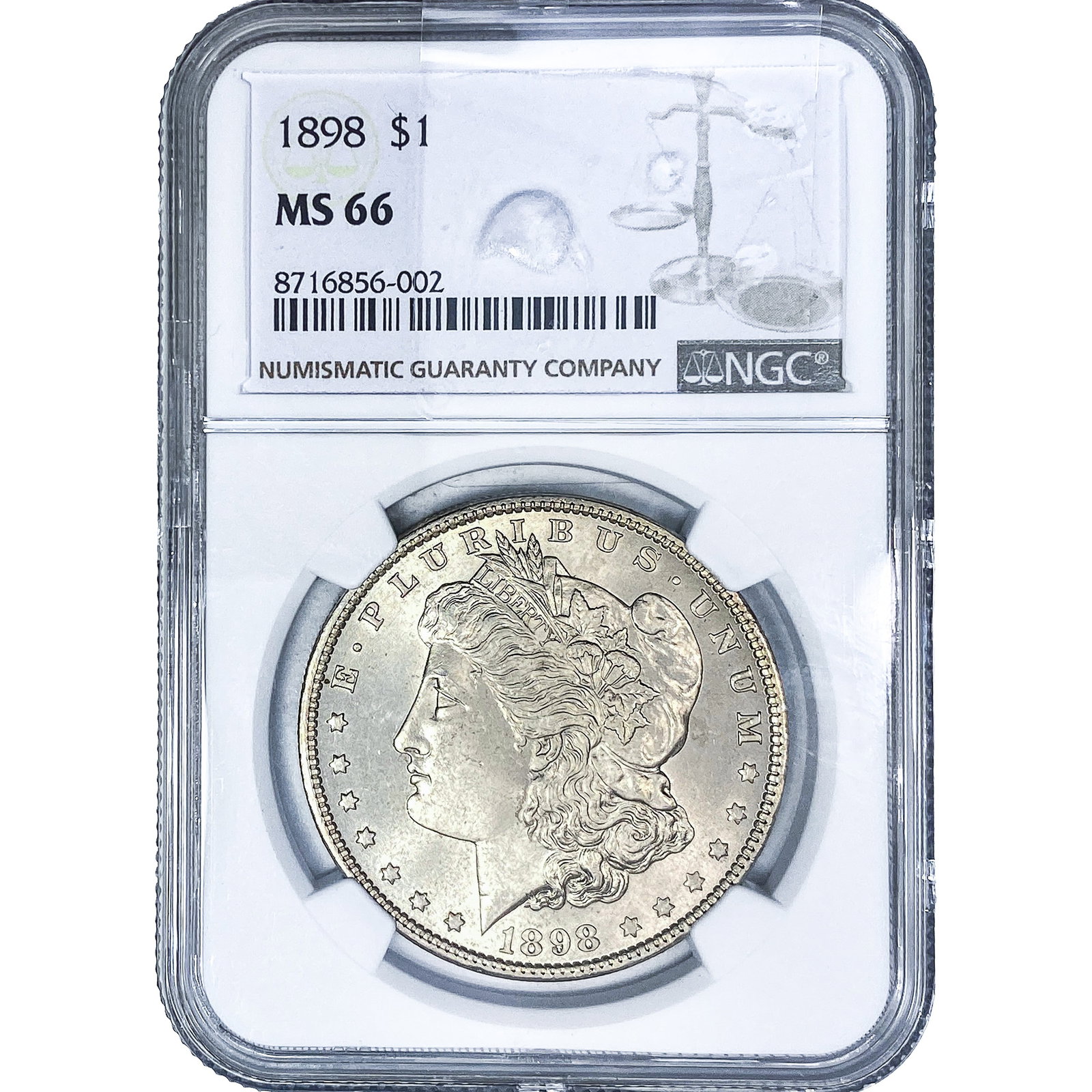 1898 Morgan Silver Dollar NGC MS66: 1898 Morgan Silver Dollar NGC MS66