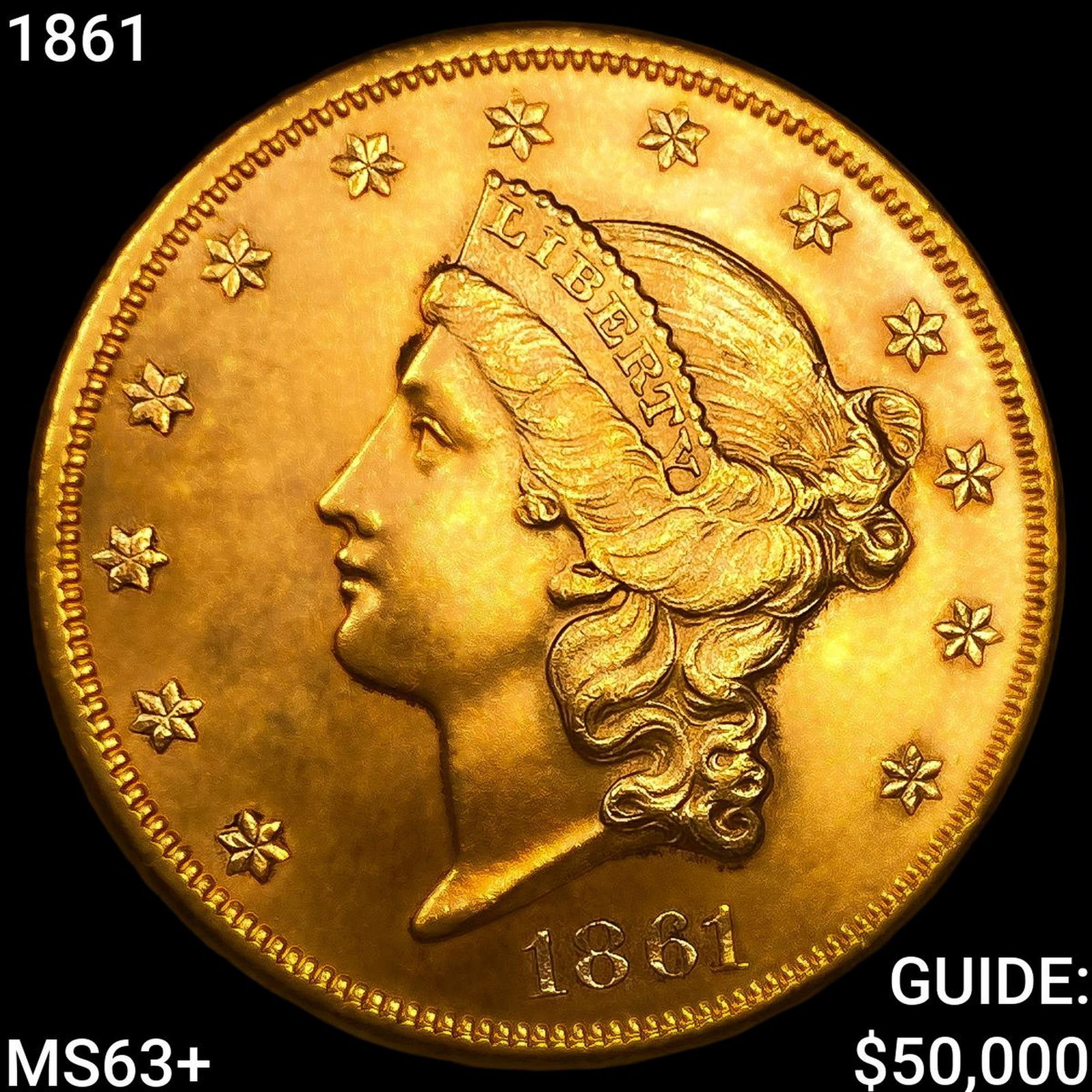 1861 $20 Gold Double Eagle: 1861 $20 Gold Double Eagle