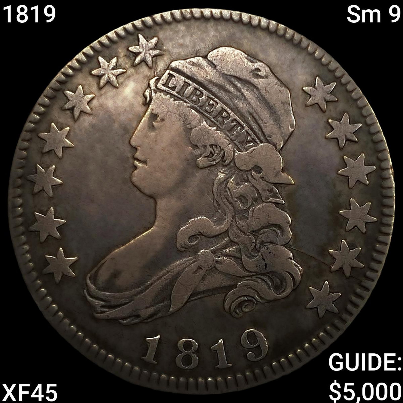 1819 Sm 9 Capped Bust Quarter: 1819 Sm 9 Capped Bust Quarter