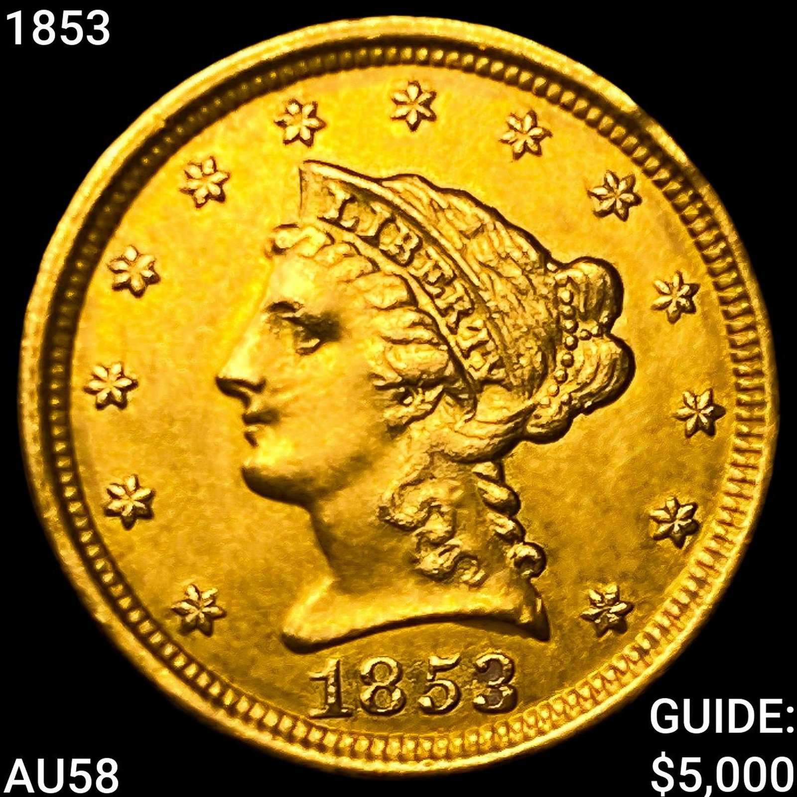 1853 $2.50 Gold Quarter Eagle: 1853 $2.50 Gold Quarter Eagle