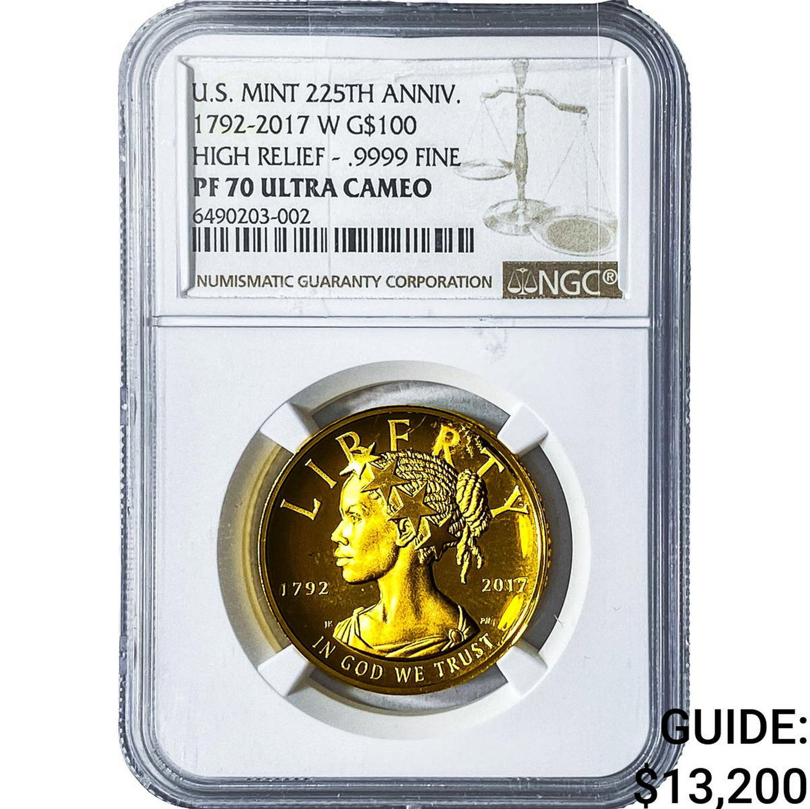 1792-2017-W Gold $100 High Relief Liberty 1oz NGC PF70 Ultra Cameo: 1792-2017-W Gold $100 High Relief Liberty 1oz NGC PF70 Ultra Cameo