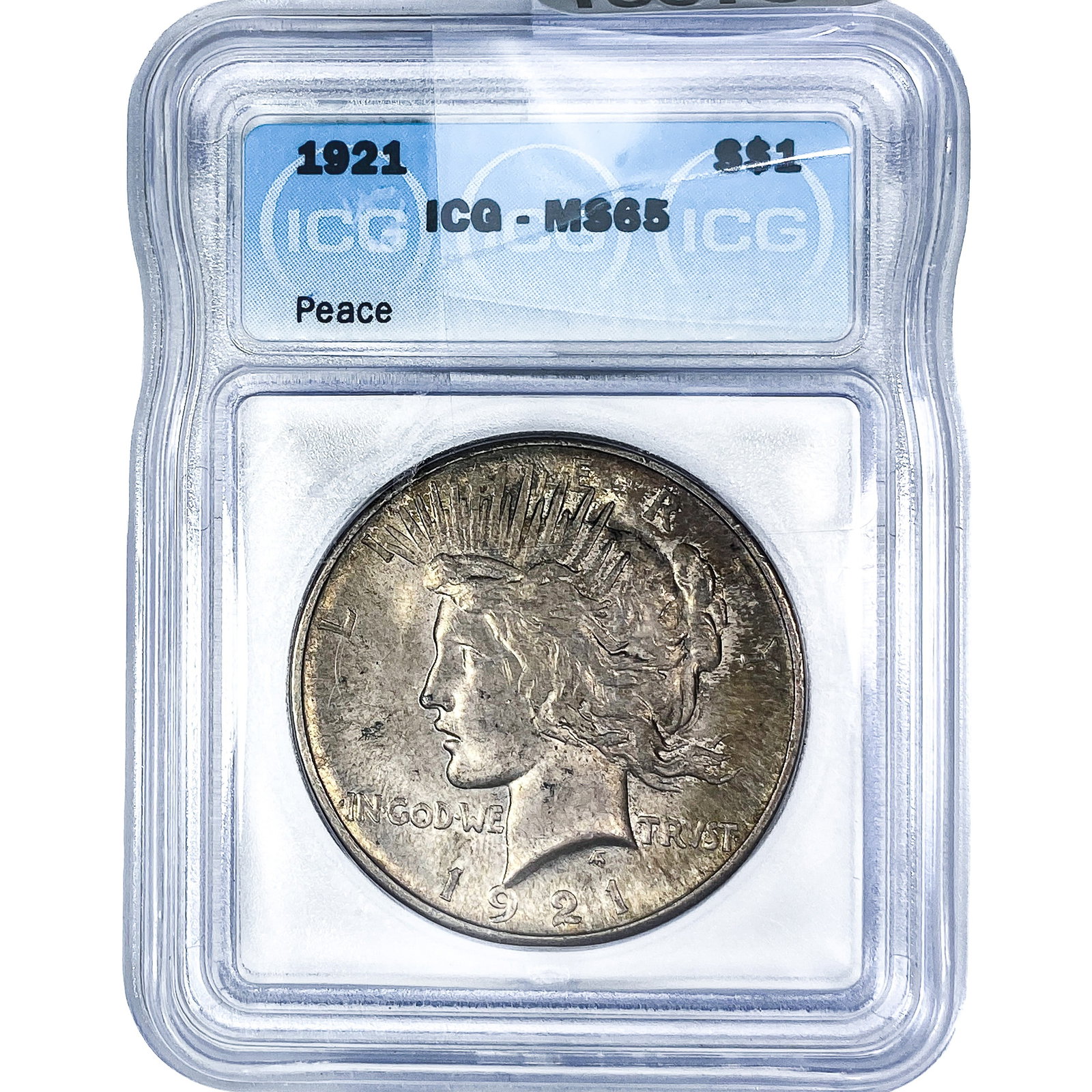 1921 Silver Peace Dollar ICG MS65: 1921 Silver Peace Dollar ICG MS65