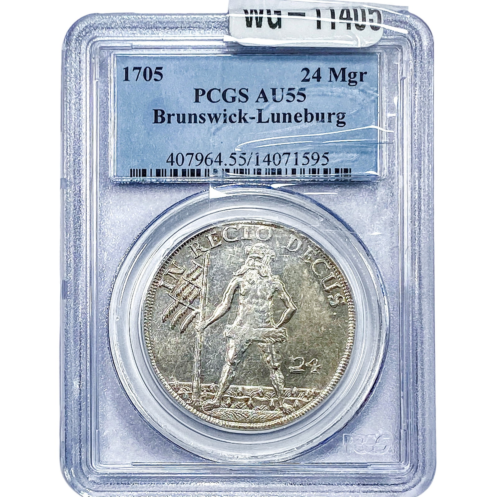 1705 Brunswick-Luneburg Silver 24 MarienGroschen PCGS AU55: 1705 Brunswick-Luneburg Silver 24 MarienGroschen PCGS AU55