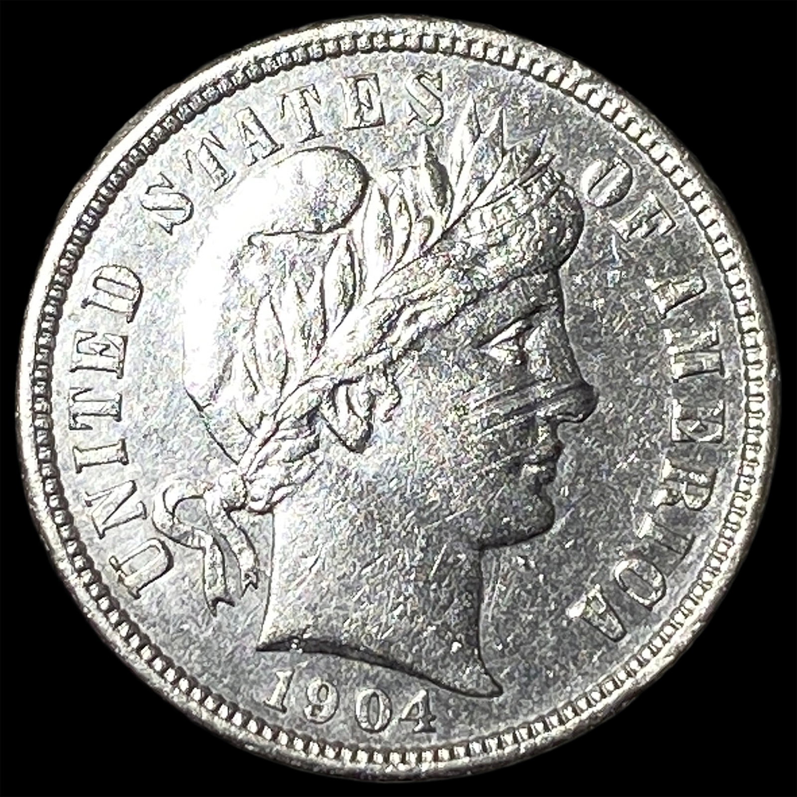 1904-S Silver Barber Dime CLOSELY UNCIRCULATED: 1904-S Silver Barber Dime CLOSELY UNCIRCULATED