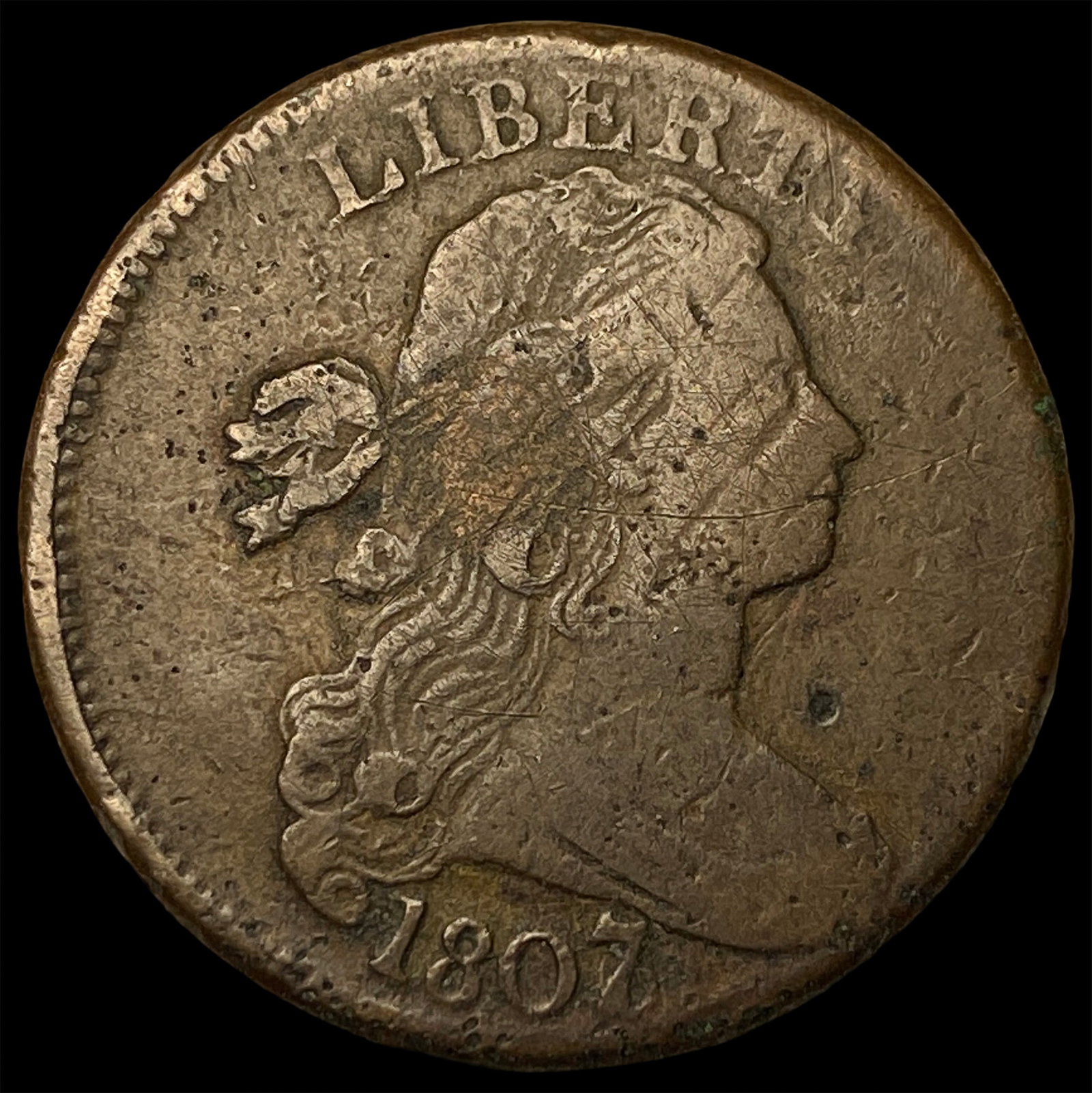 1807/6 Draped Bust Large Cent LIGHTLY CIRCULATED (1 of 2)