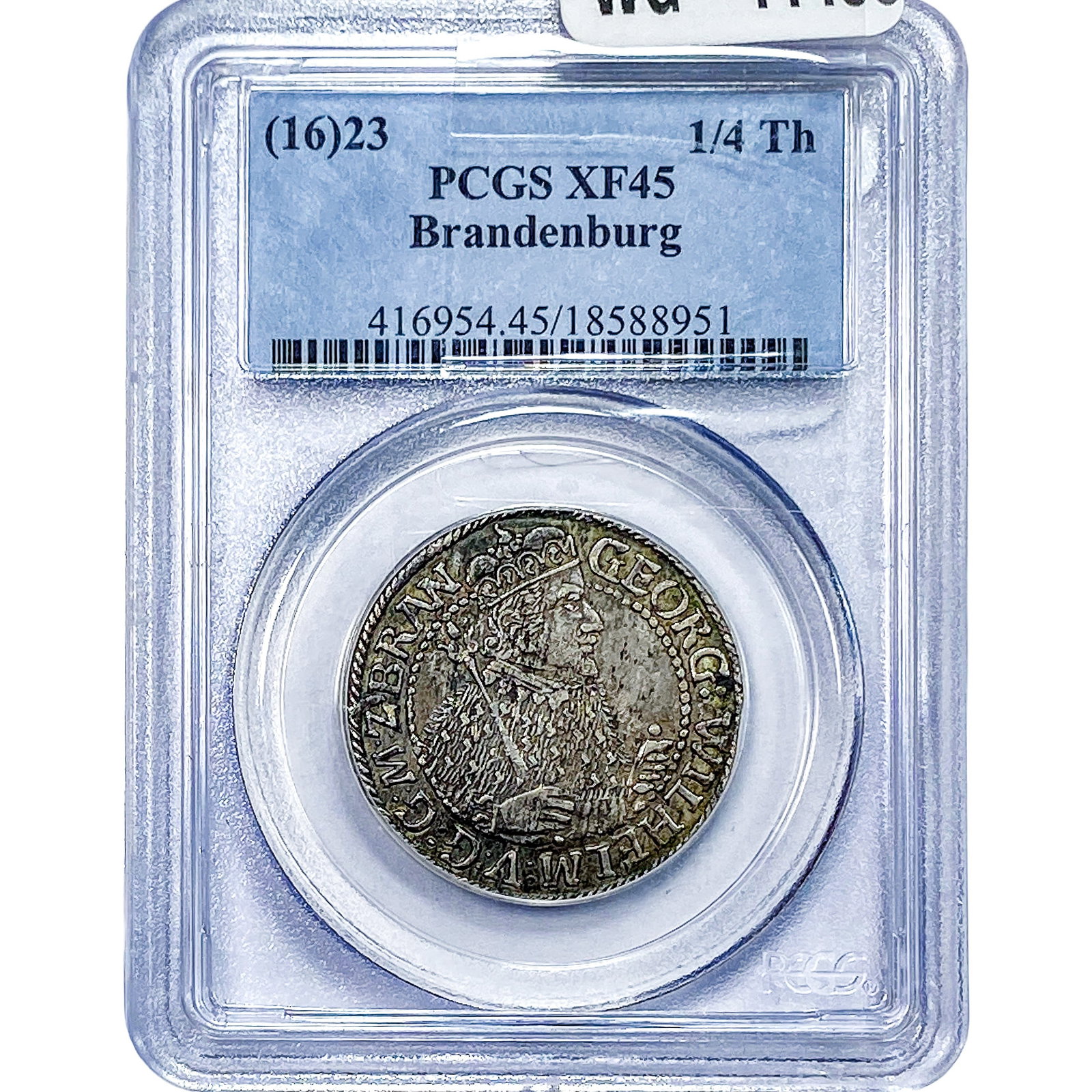 (16)23 Brandenburg Silver 1/4 Thaler PCGS XF45 (1 of 2)