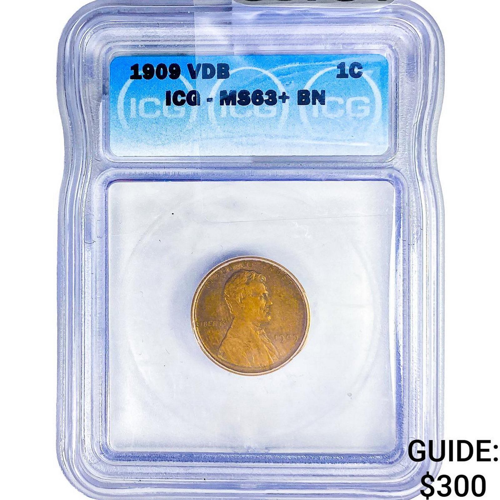 1909 VDB Wheat Cent ICG MS63+ BN: 1909 VDB Wheat Cent ICG MS63+ BN