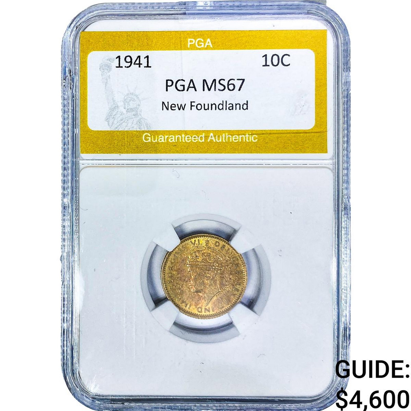 1941 10C New Foundland PGA MS67: 1941 10C New Foundland PGA MS67