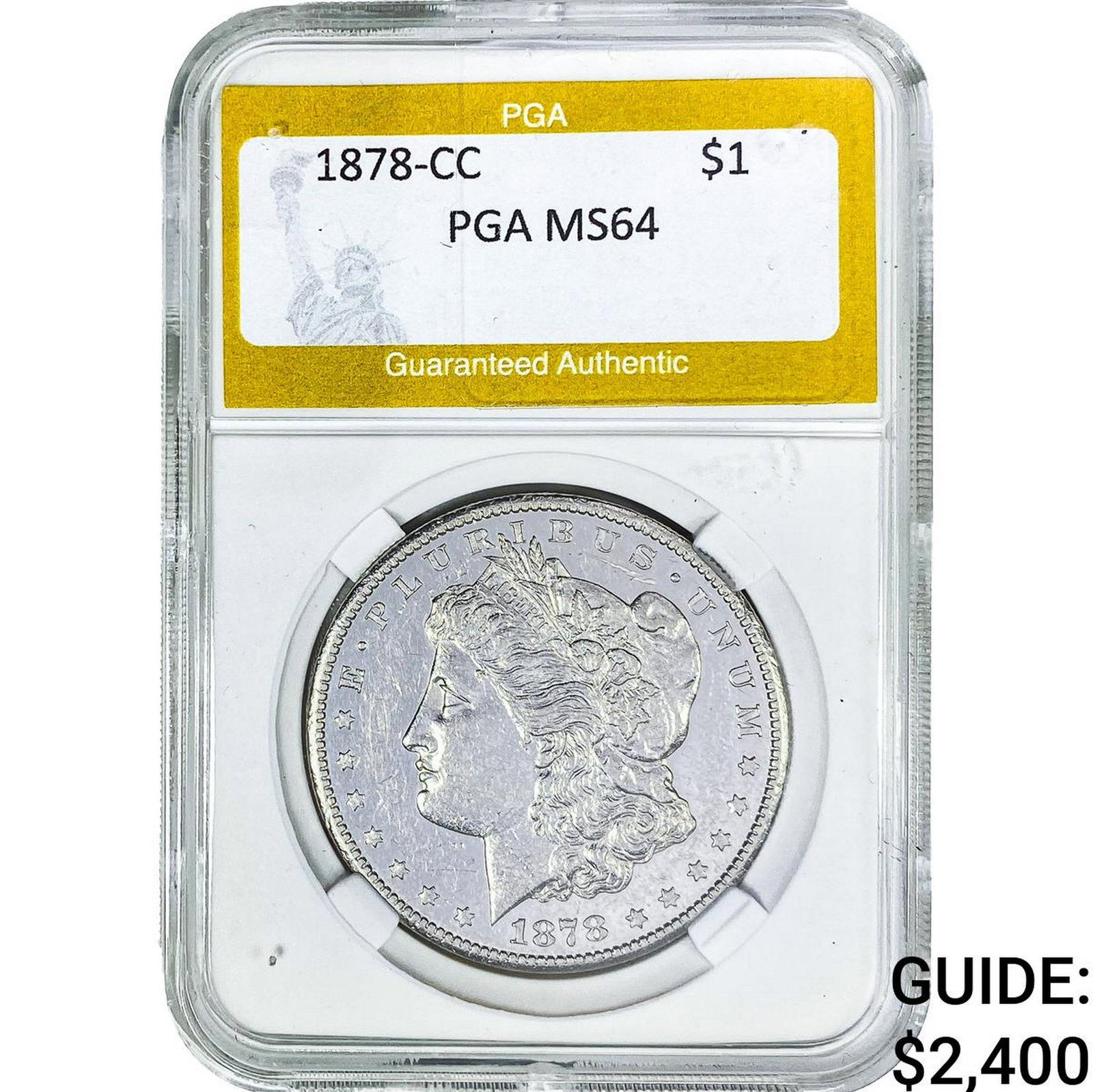 1878-CC Morgan Silver Dollar PGA MS64: 1878-CC Morgan Silver Dollar PGA MS64