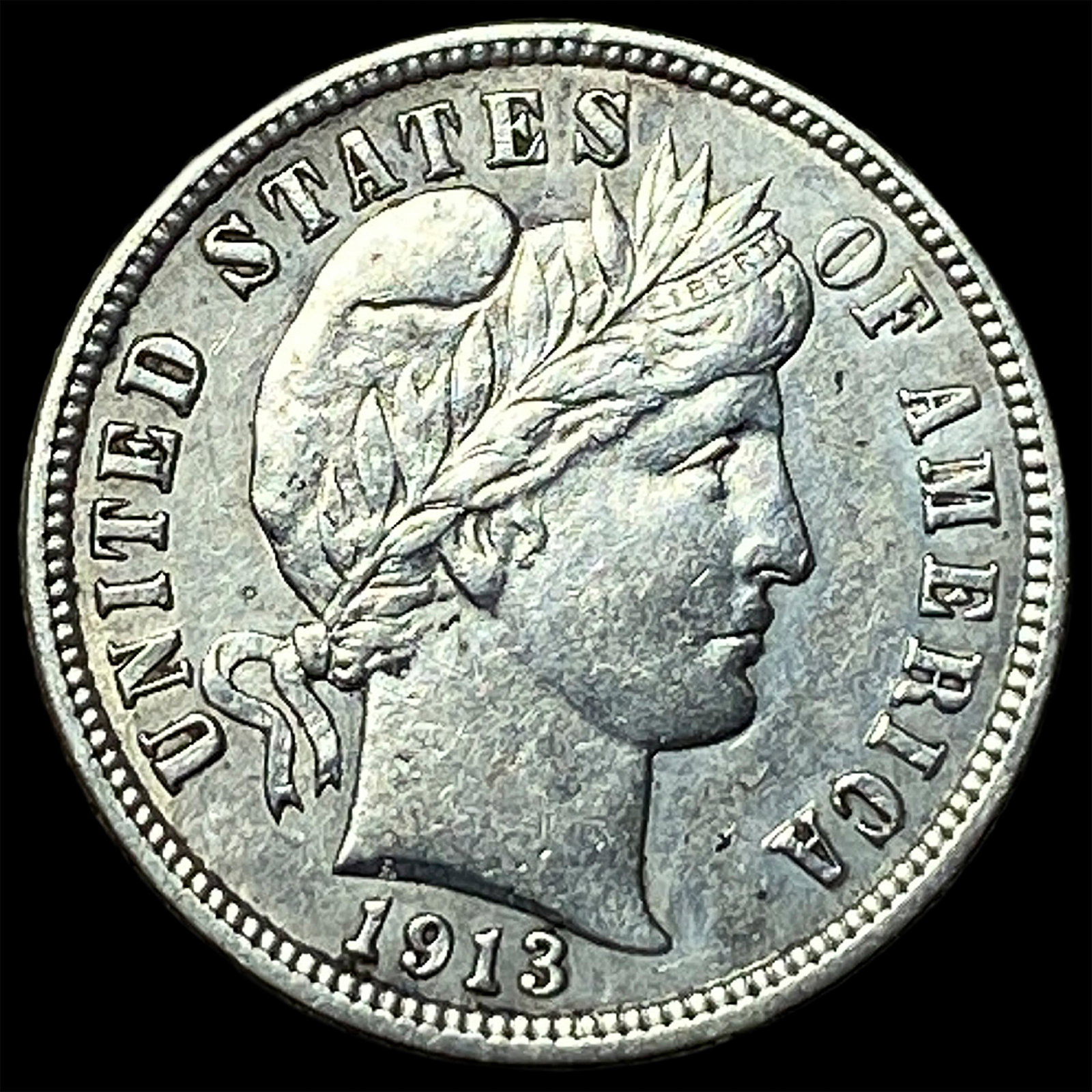 1913 Silver Barber Dime CLOSELY UNCIRCULATED: 1913 Silver Barber Dime CLOSELY UNCIRCULATED
