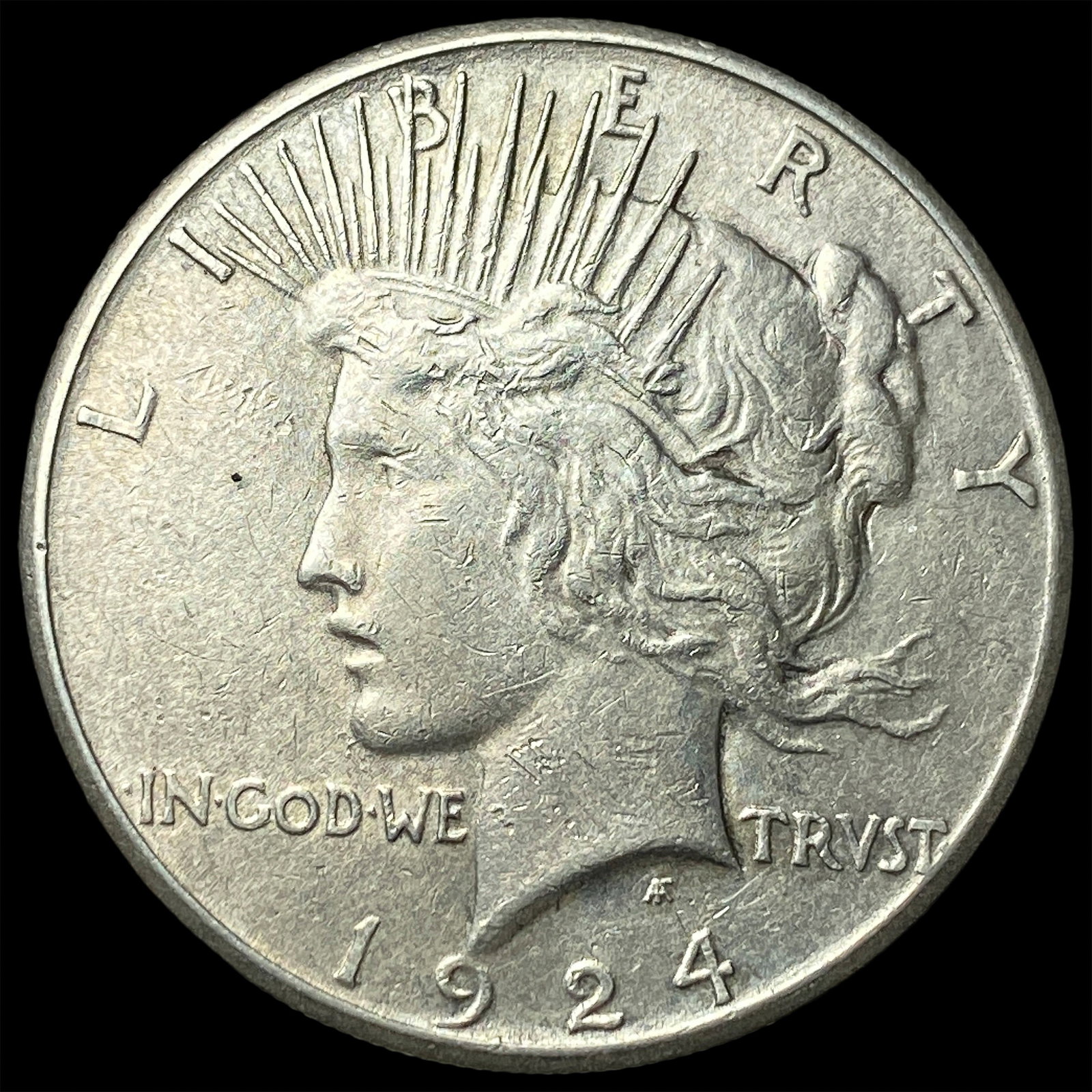 1924-S Peace Silver Dollar CHOICE AU: 1924-S Peace Silver Dollar CHOICE AU