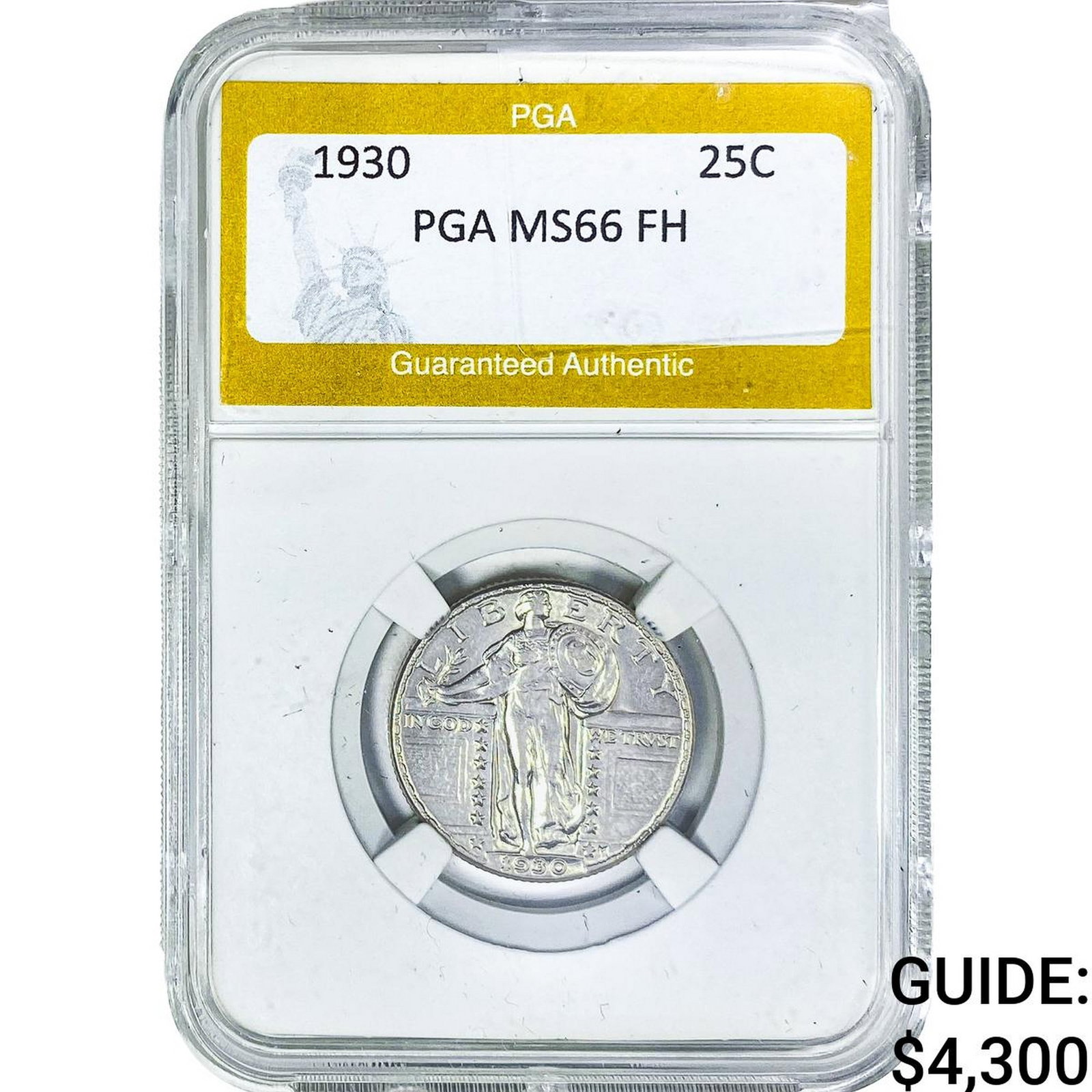 1930 Standing Liberty Quarter PGA MS66FH: 1930 Standing Liberty Quarter PGA MS66FH