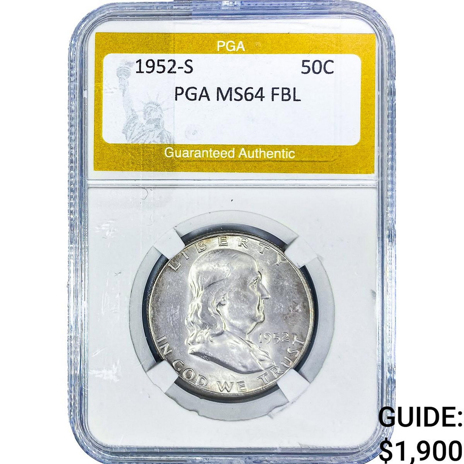 1952-S Franklin Half Dollar PGA MS64FBL (1 of 2)