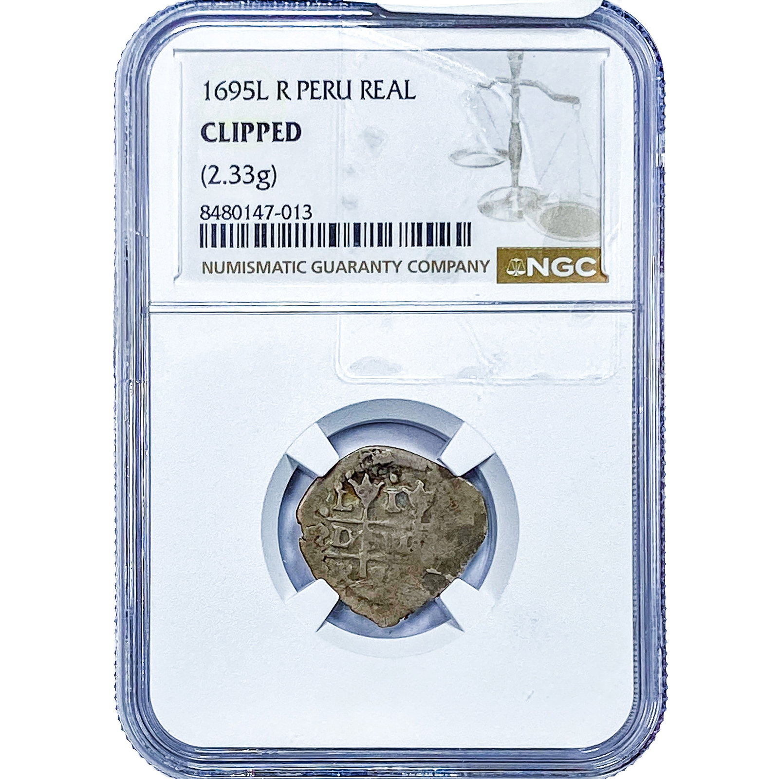1695 Colonial Spain Silver 1 Real Cob NGC Clipped (1 of 2)
