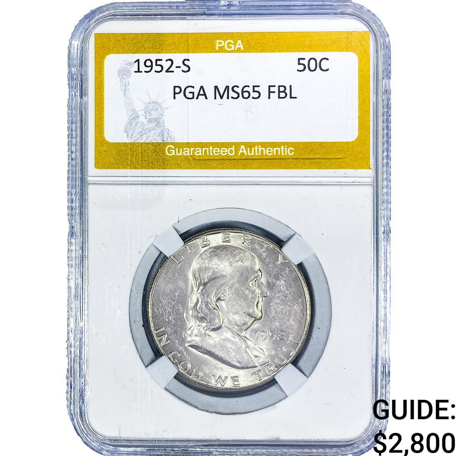 1952-S Franklin Half Dollar PGA MS65FBL (1 of 2)