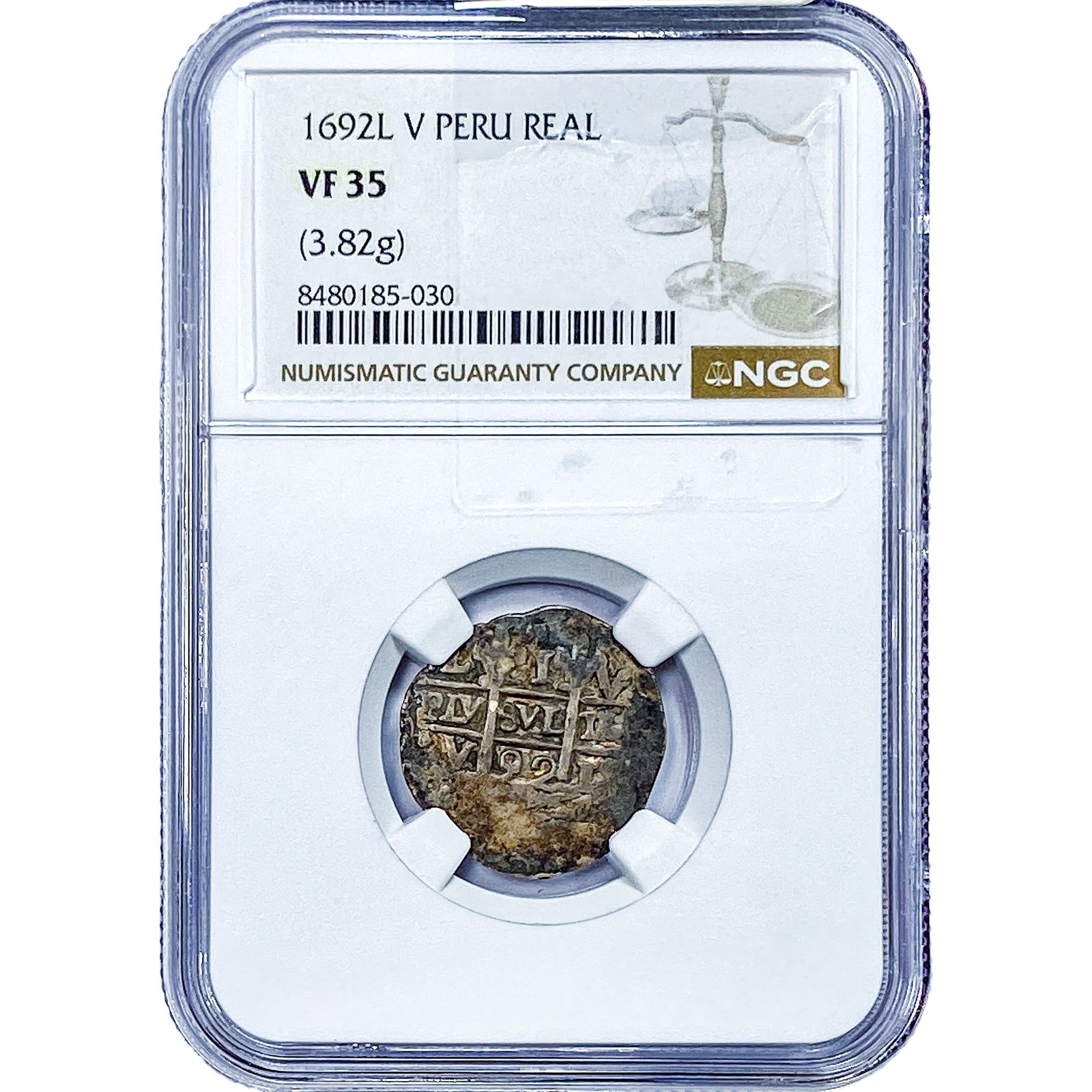 1692 Colonial Spain Silver 1 Real Cob NGC VF35 (1 of 2)
