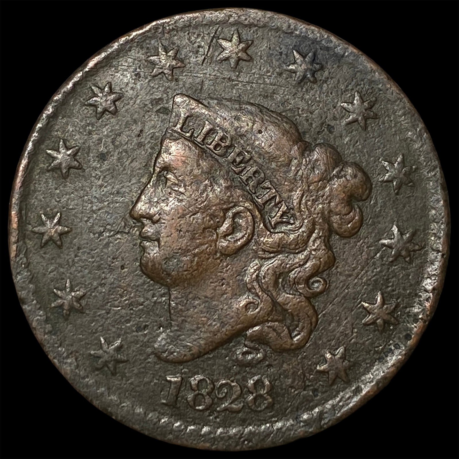 1828 Coronet Head Large Cent LIGHTLY CIRCULATED (1 of 2)