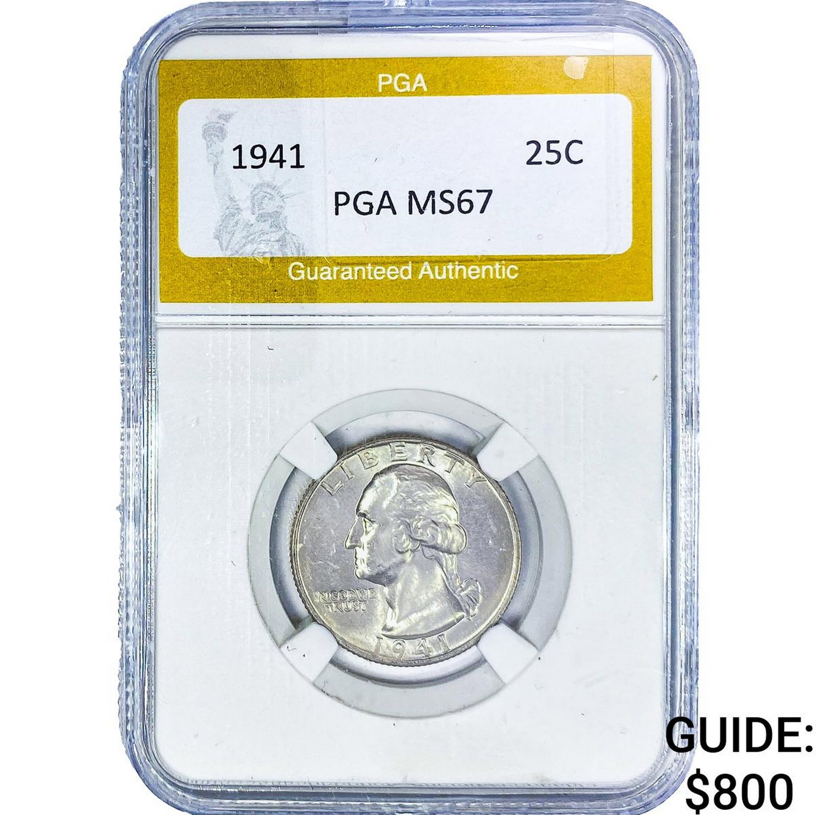 1941 Washington Silver Quarter PGA MS67: 1941 Washington Silver Quarter PGA MS67
